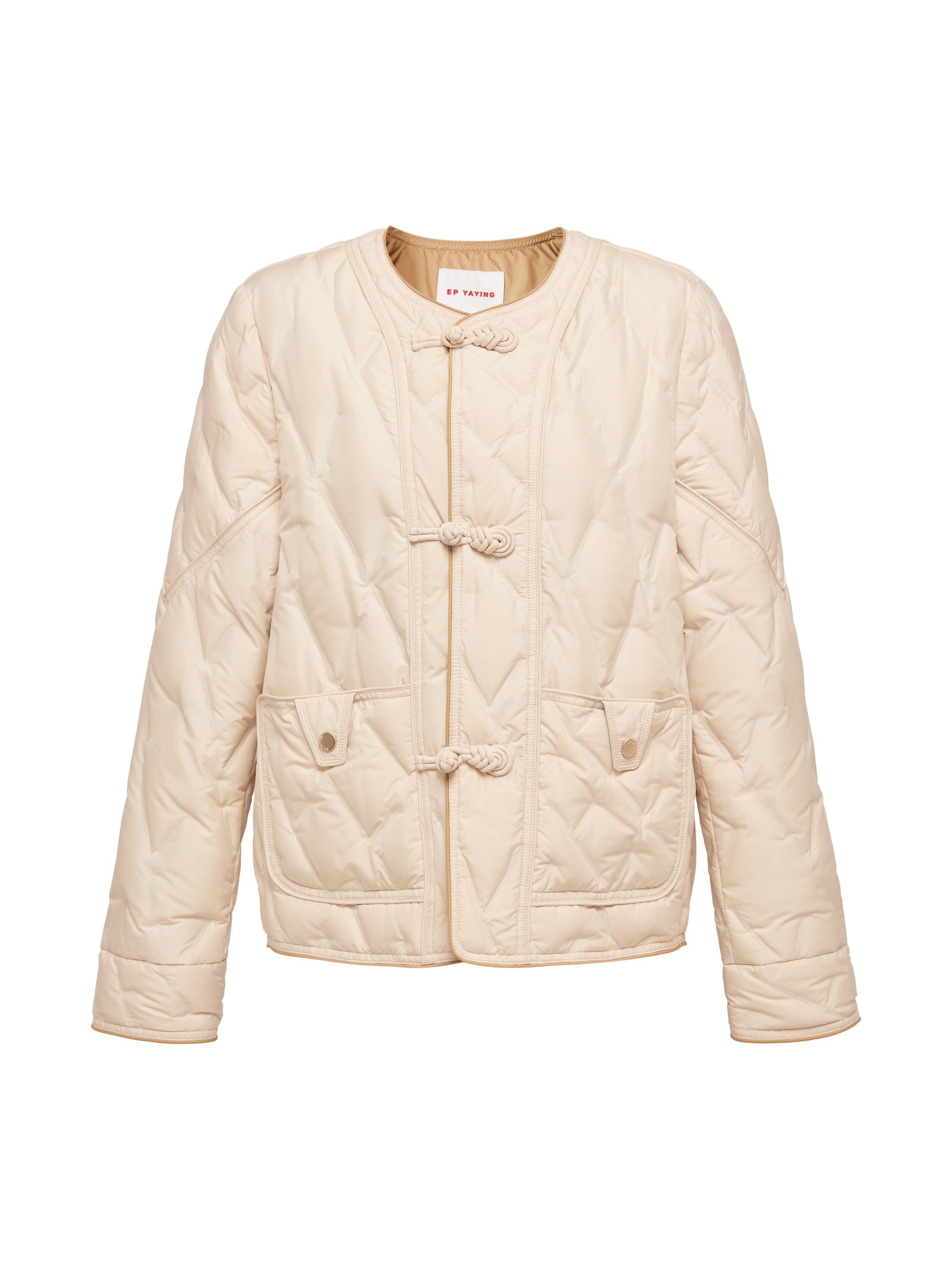EP YAYING Beige Knit Cardigan