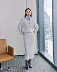 EP YAYING Cashmere Skirt Straight-Leg