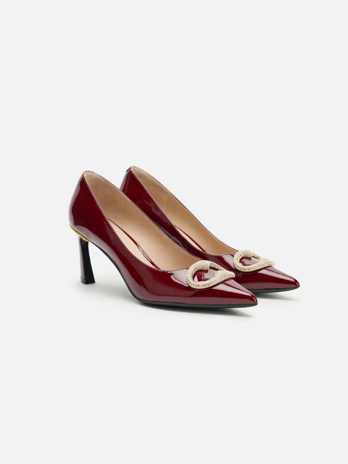 EP YAYING Metallic-Buckle High-Heeled Pumps