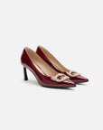 EP YAYING Metallic-Buckle High-Heeled Pumps
