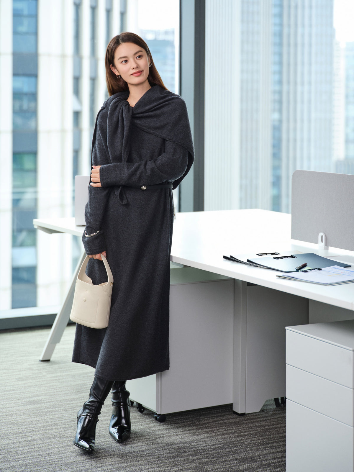 EP YAYING Wool Cashmere Knit Skirt