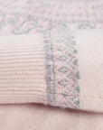EP YAYING Folk Jacquard Pink Wool Sweater EGLAW9552A