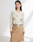 EP YAYING Peony Jacquard Knit Sweater