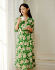 YAYING Silk Floral Dress EPJES4621BG