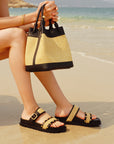 EP YAYING Lucky Woven Bucket Handbag