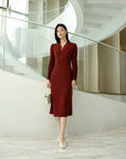 YAYING Wool waist cinching dress EPKPW4605BL
