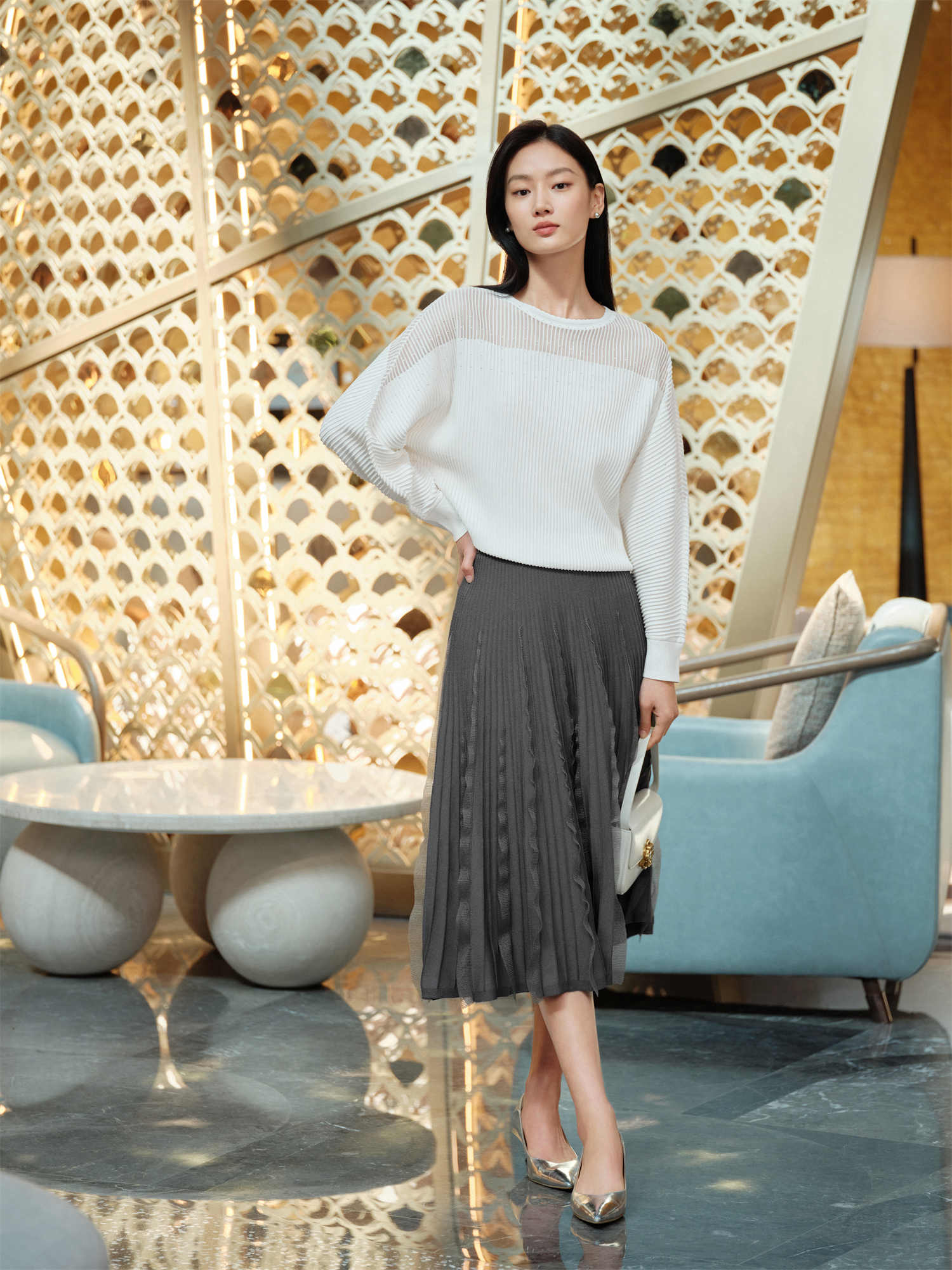 YAYING Eyelash Lace Mini Skirt