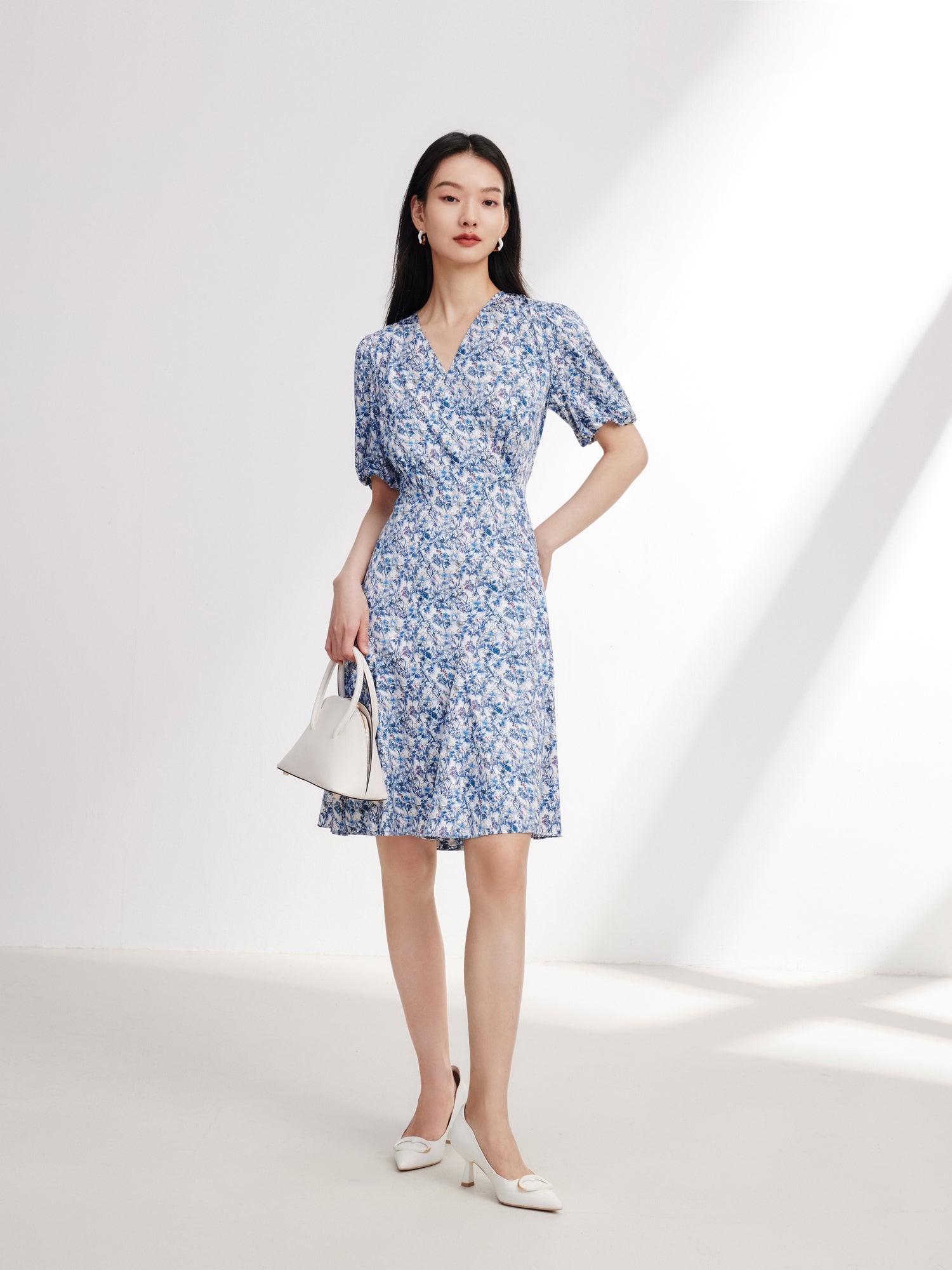 EP YAYING Silk Printed Dress