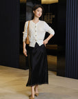 EP YAYING Acetic Acid Midi Skirt