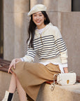 EP YAYING Stripe Patchwork Knit