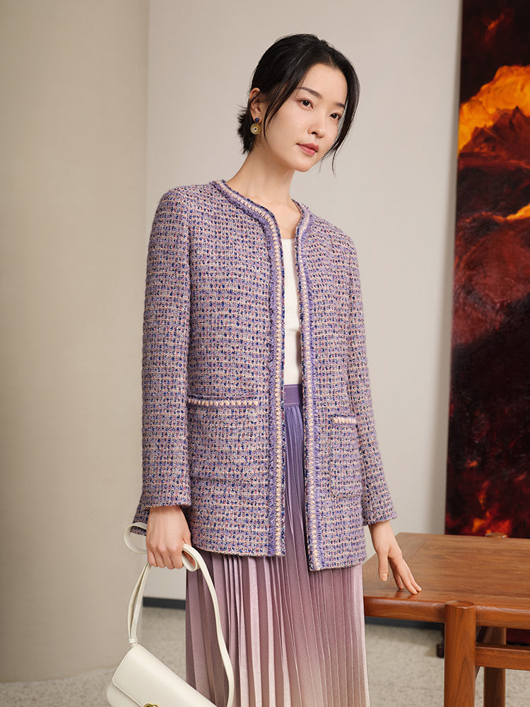 YAYING Tweed Parisian-Style Coat