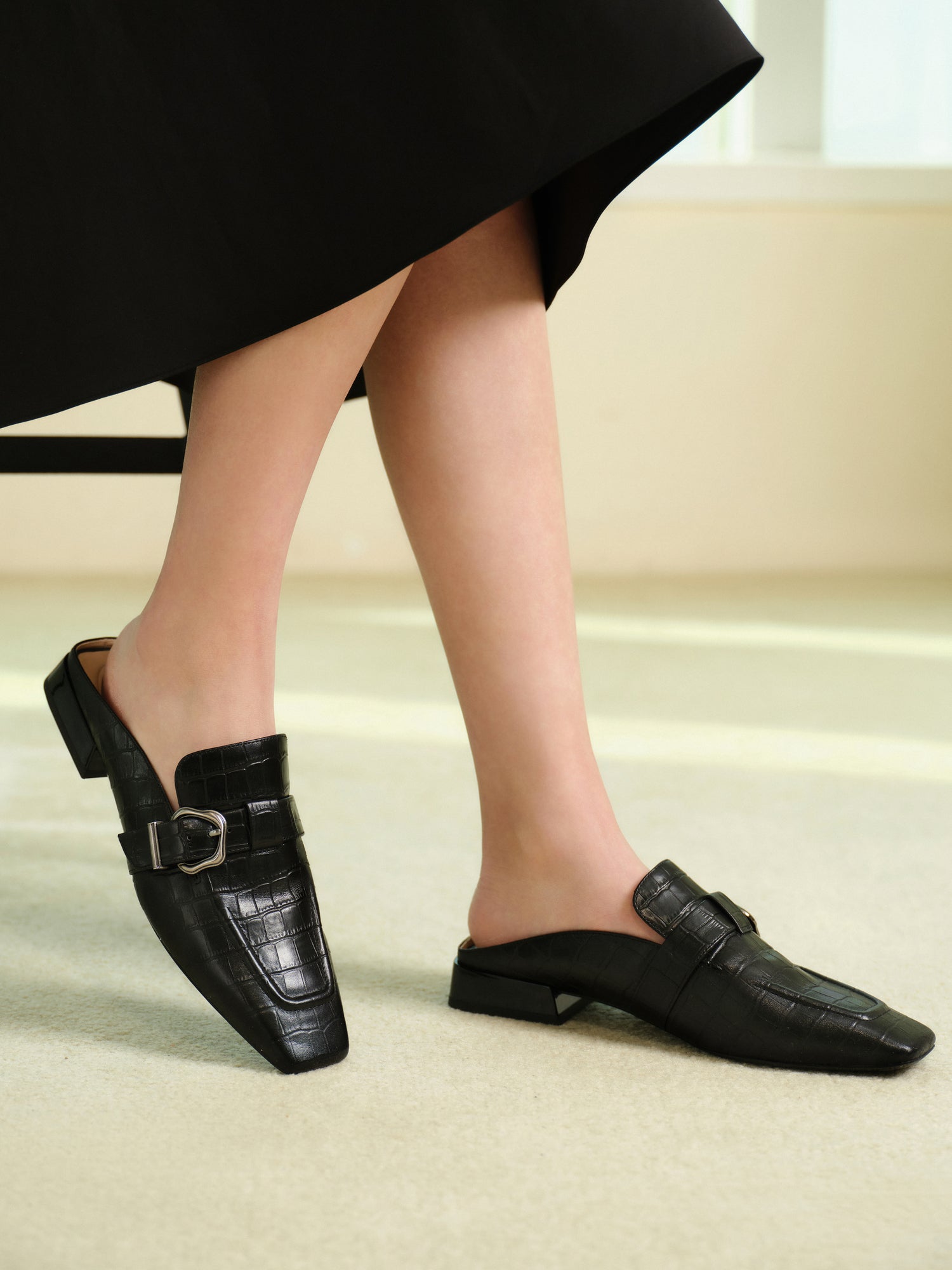 EP YAYING Low-heeled Muller Slippers