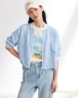 EP YAYING Textured Embroidered Jacket