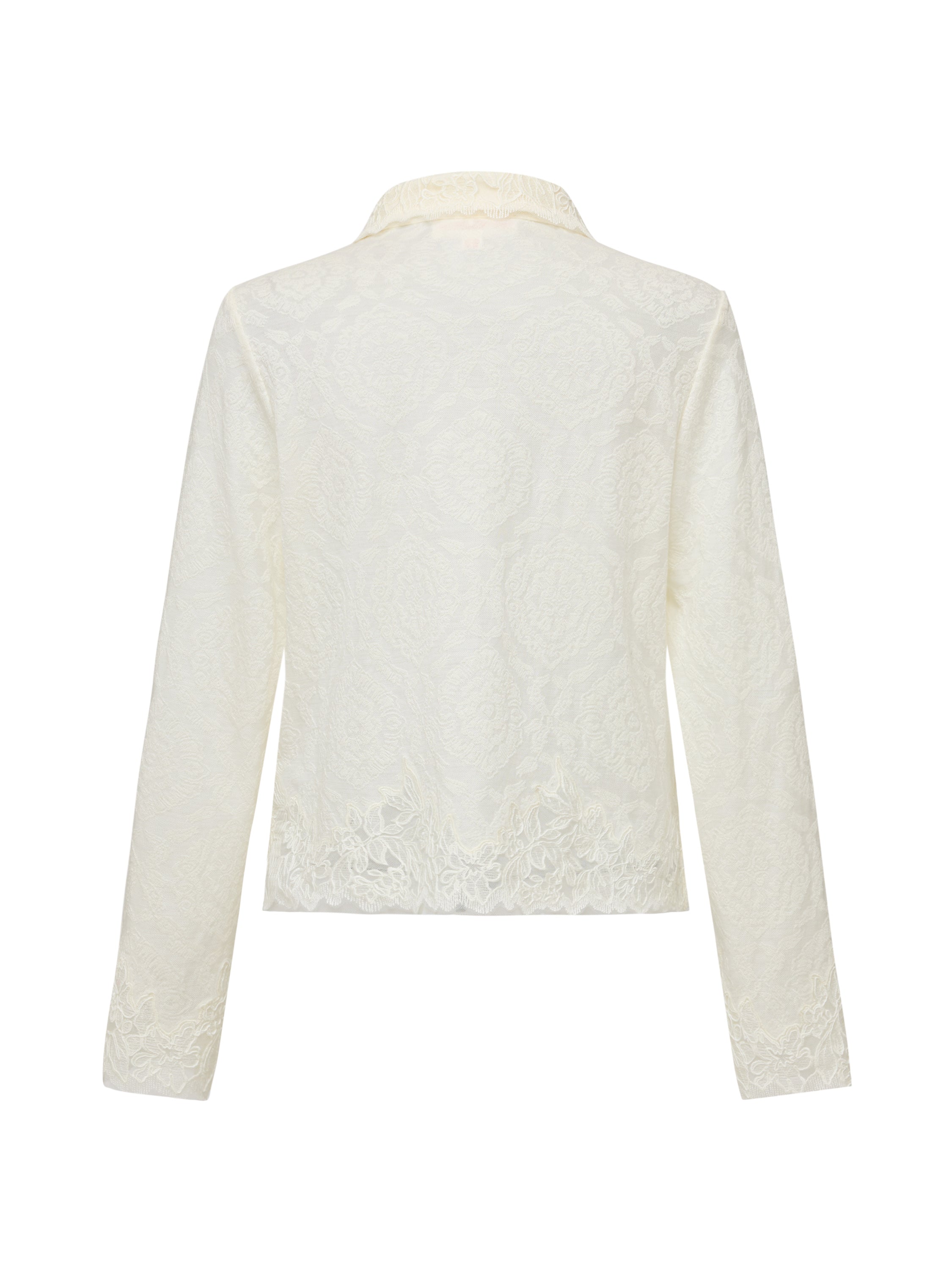 Soft Chunky Wool Jacquard Lace Knitted Top