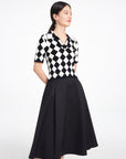 EP YAYING Rhombic Pattern Knit Sweater