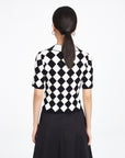 EP YAYING Rhombic Pattern Knit Sweater