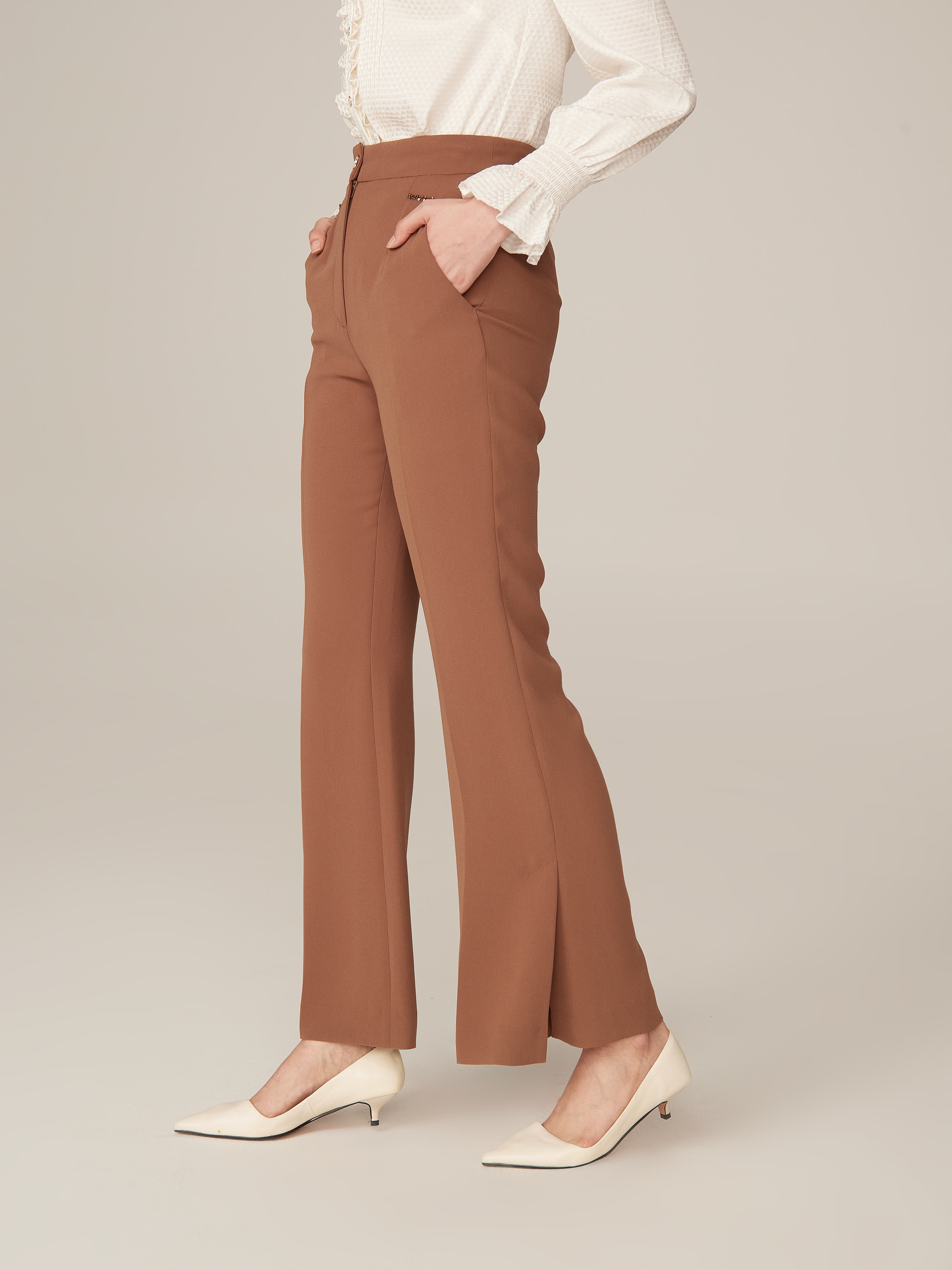 YAYING Triacetate Flare-Leg Pants