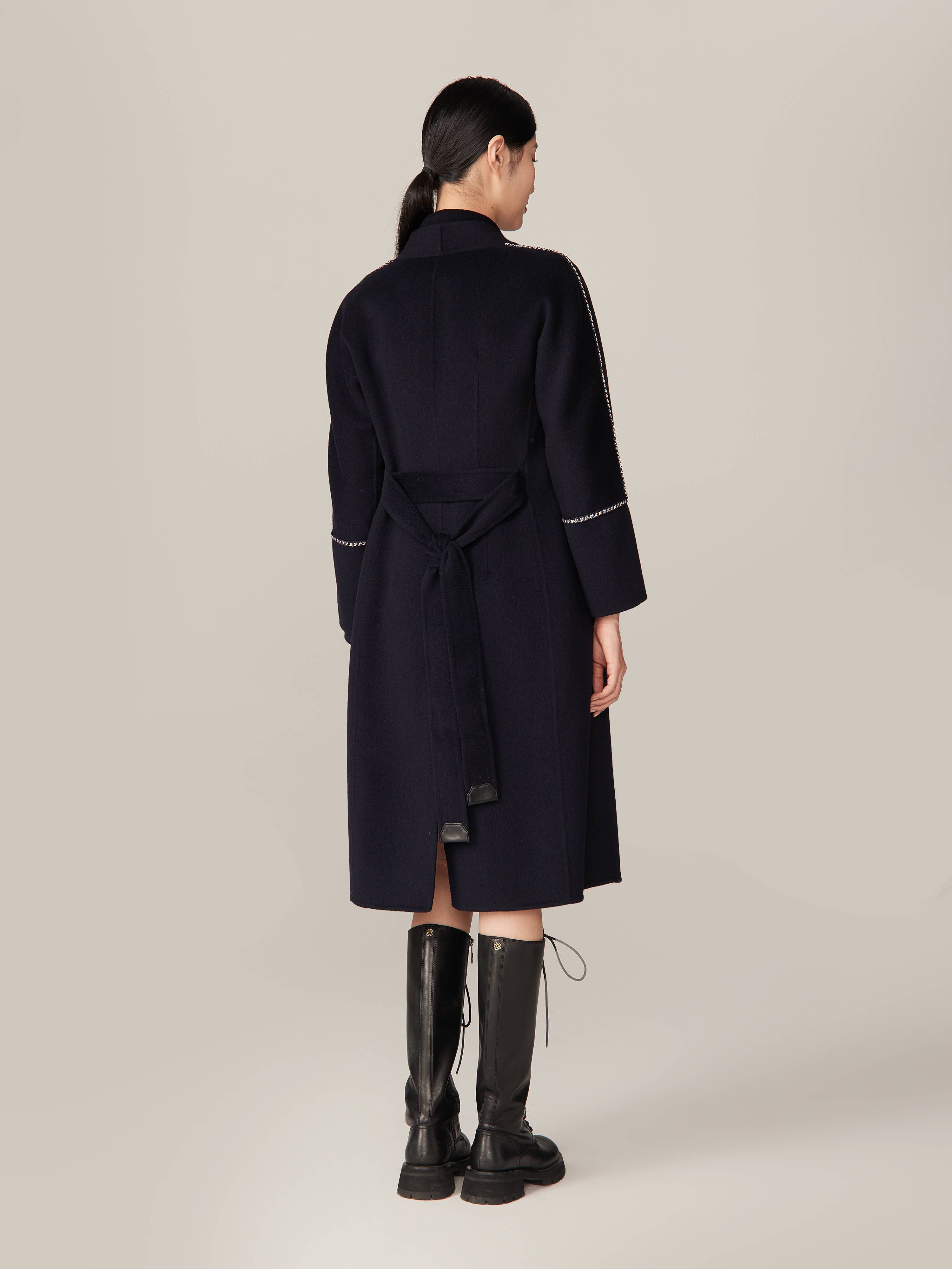 YAYING Navy Ngari Cashmere Coat