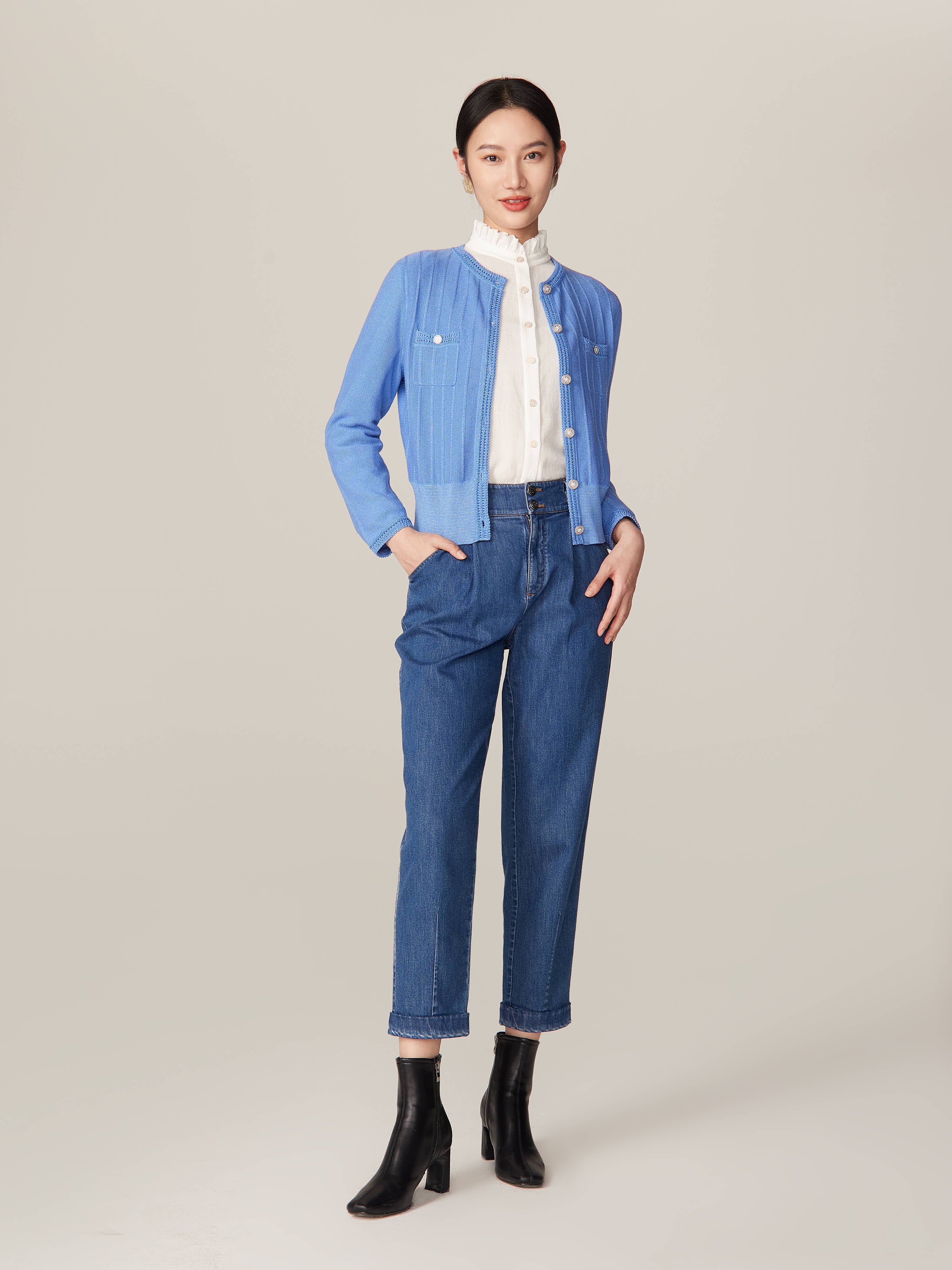 YAYING Blue Button Shirt