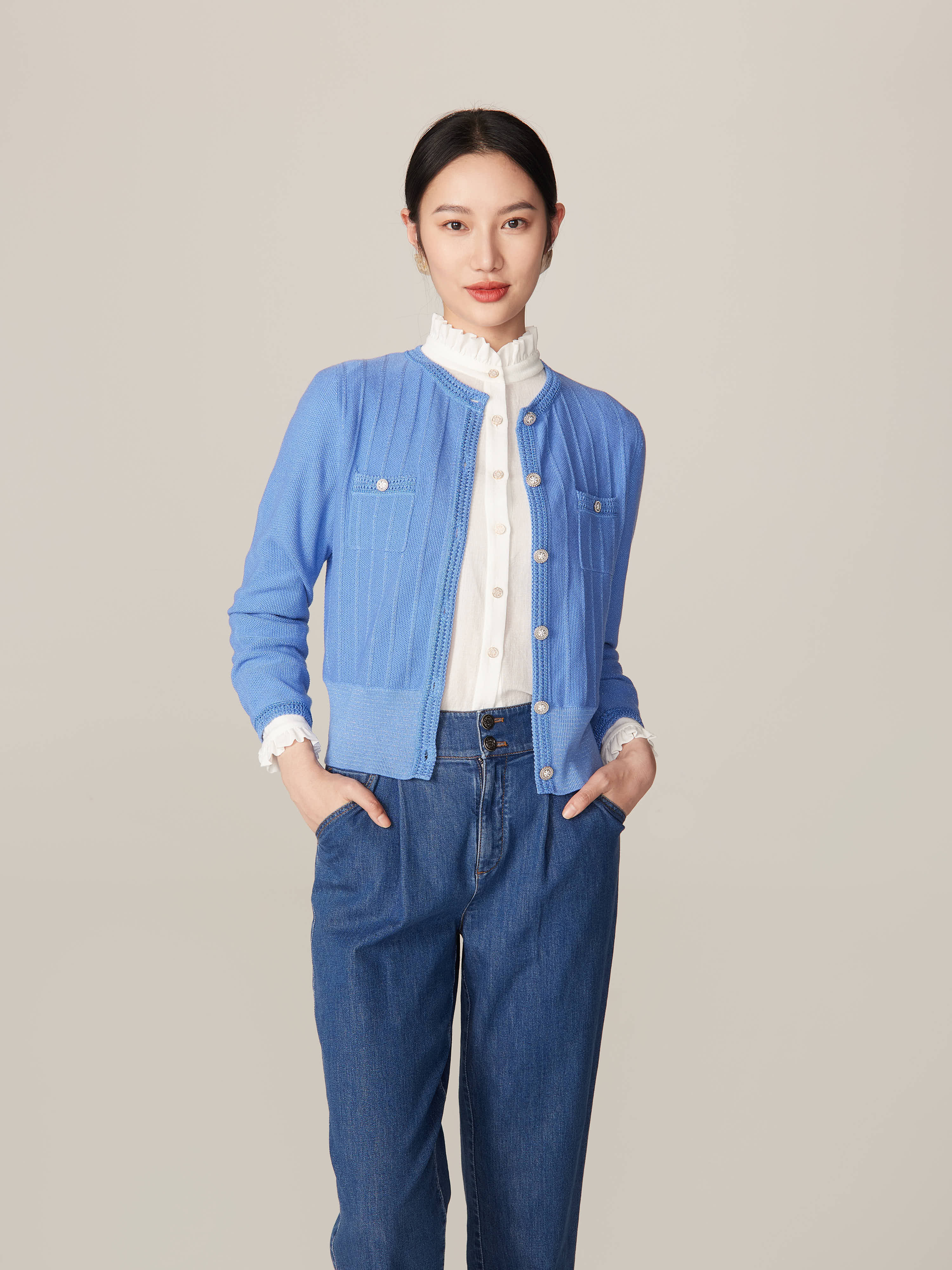 YAYING Blue Button Shirt