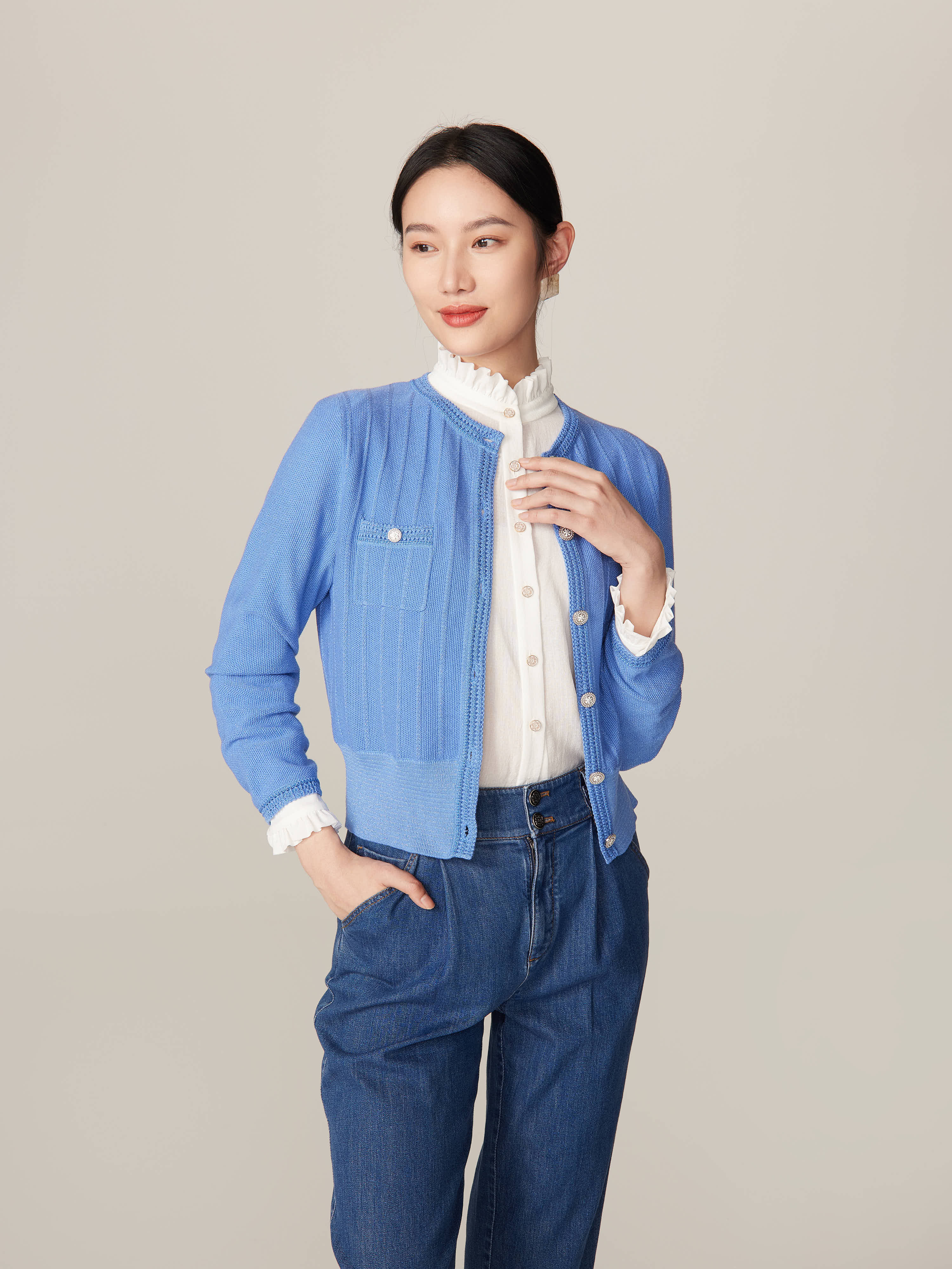 YAYING Blue Button Shirt