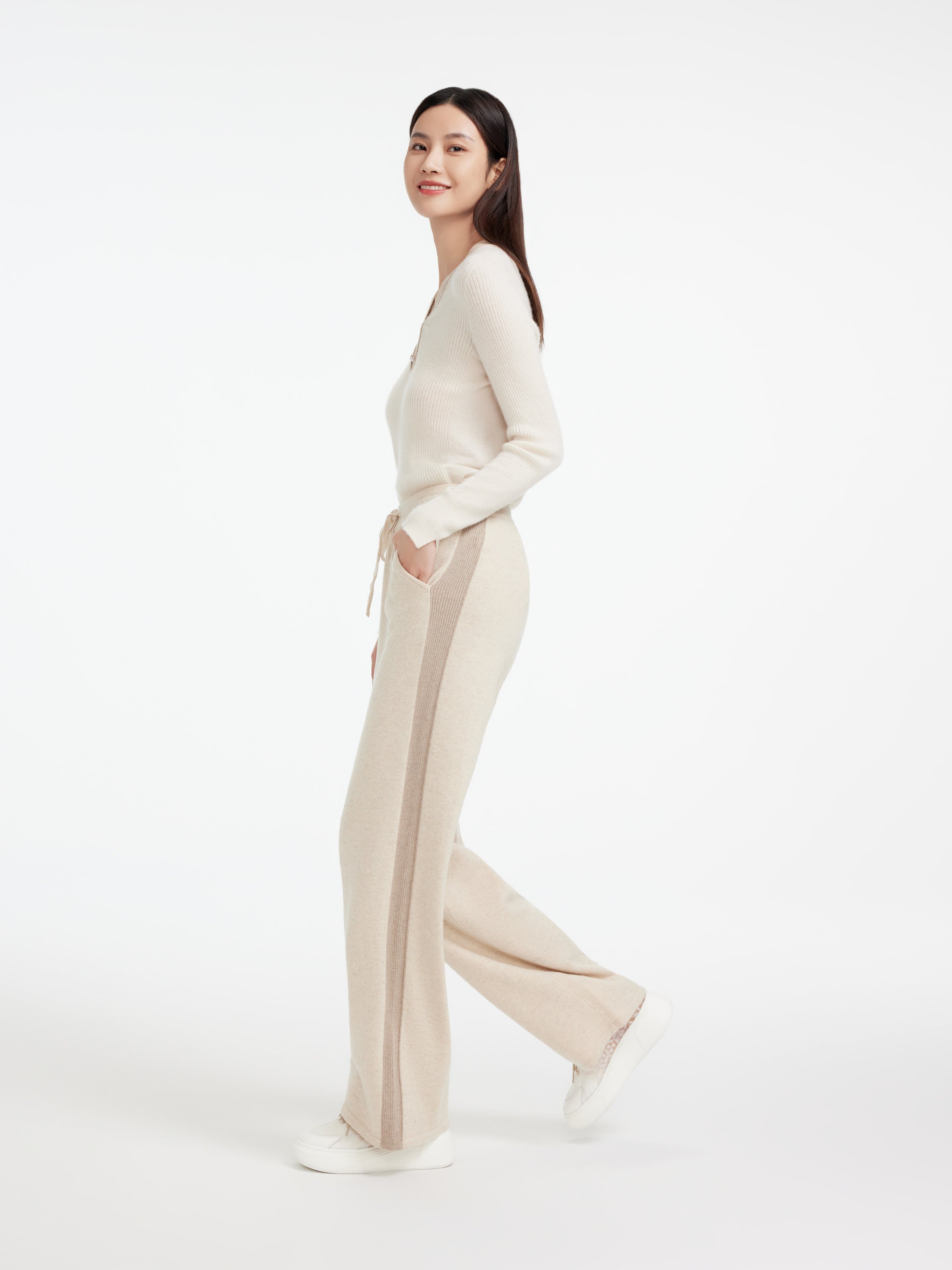 EP YAYING Non-dyeing Cashmere Knit Pants