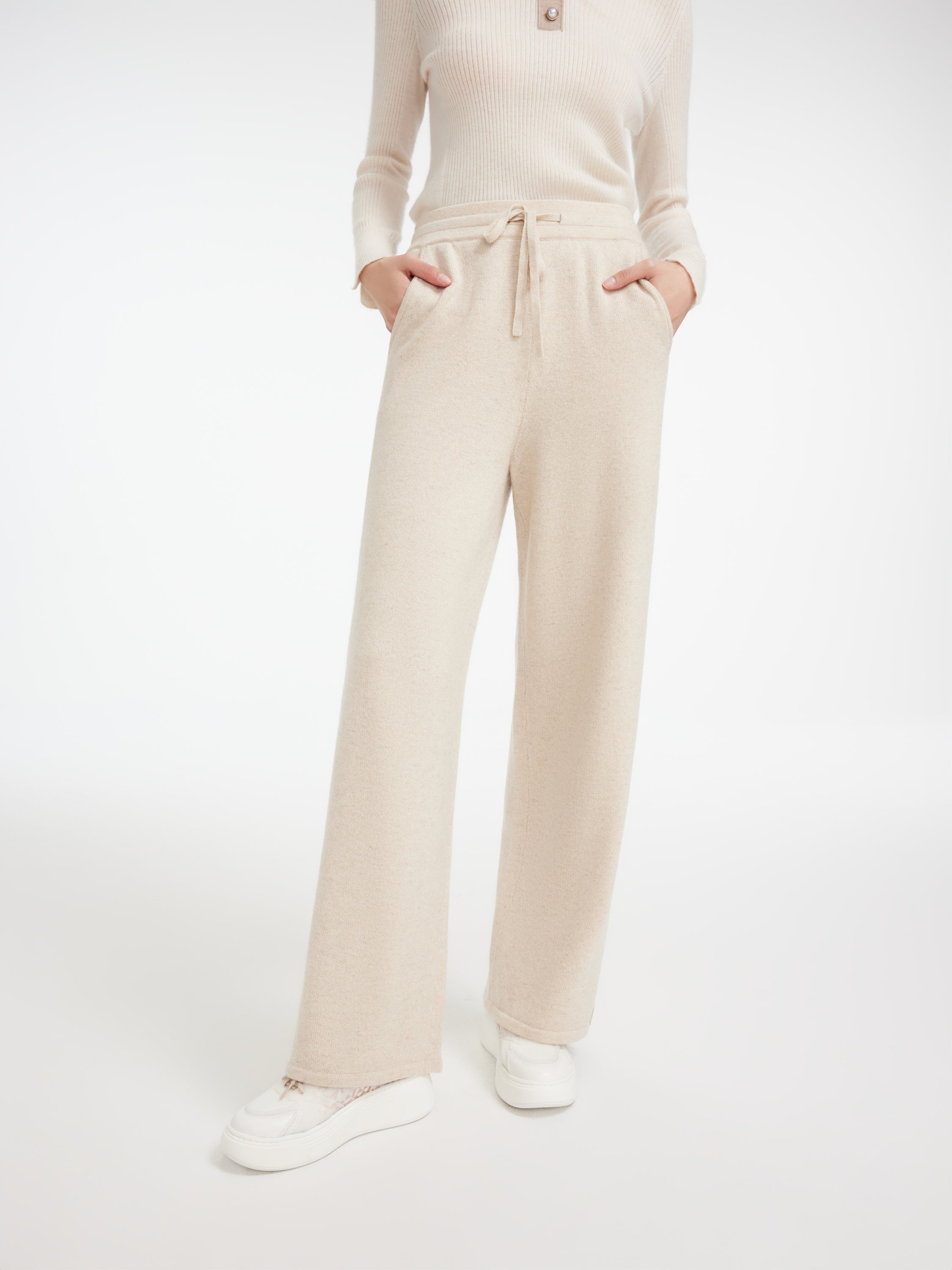EP YAYING Non-dyeing Cashmere Knit Pants