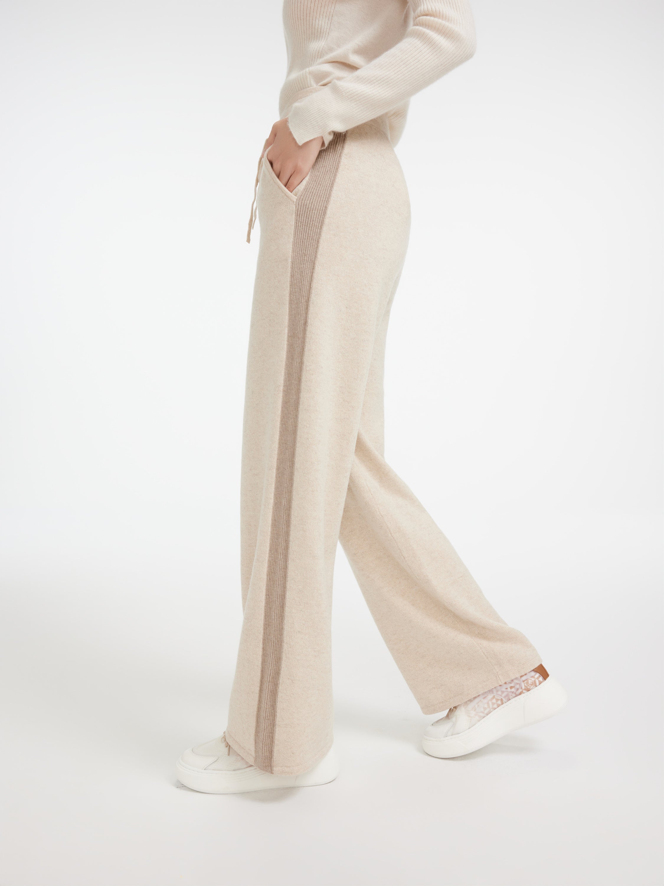 EP YAYING Non-dyeing Cashmere Knit Pants