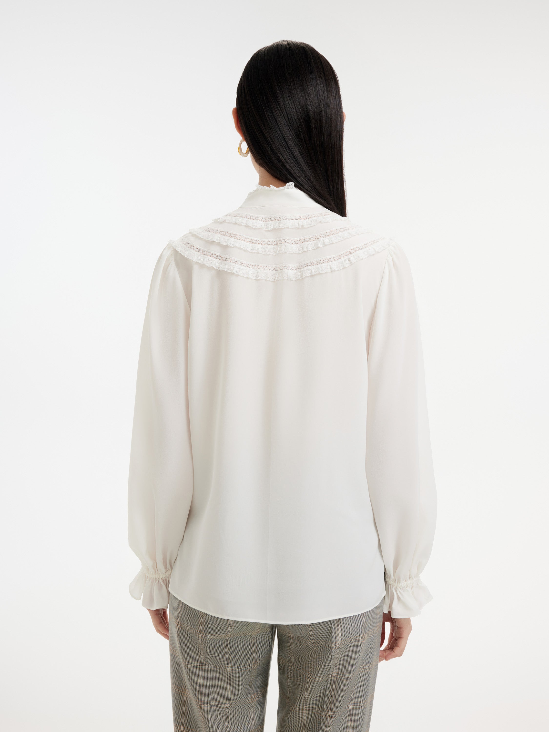 EP YAYING Silk White Shirt