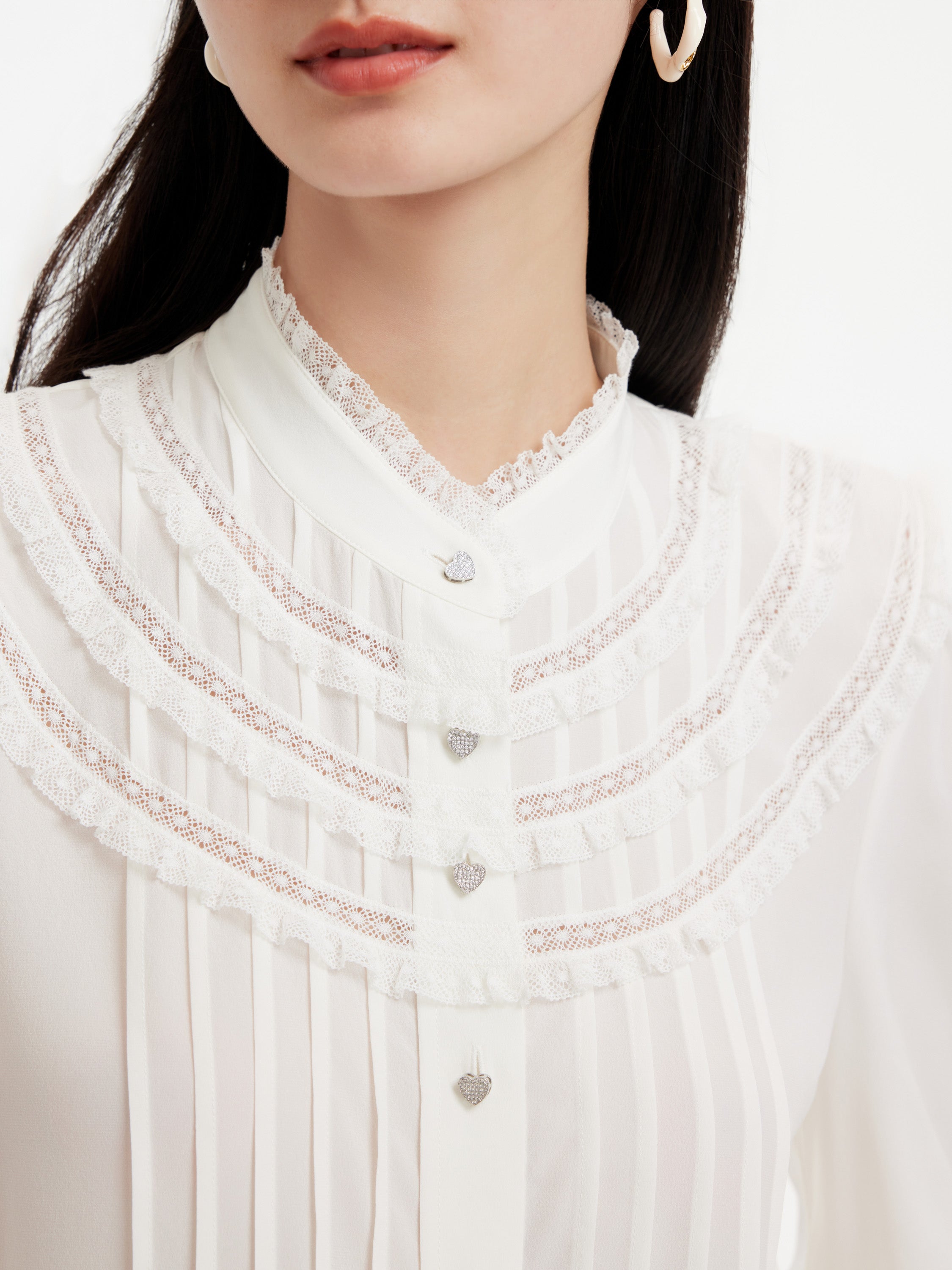 EP YAYING Silk White Shirt