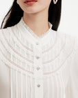 EP YAYING Silk White Shirt