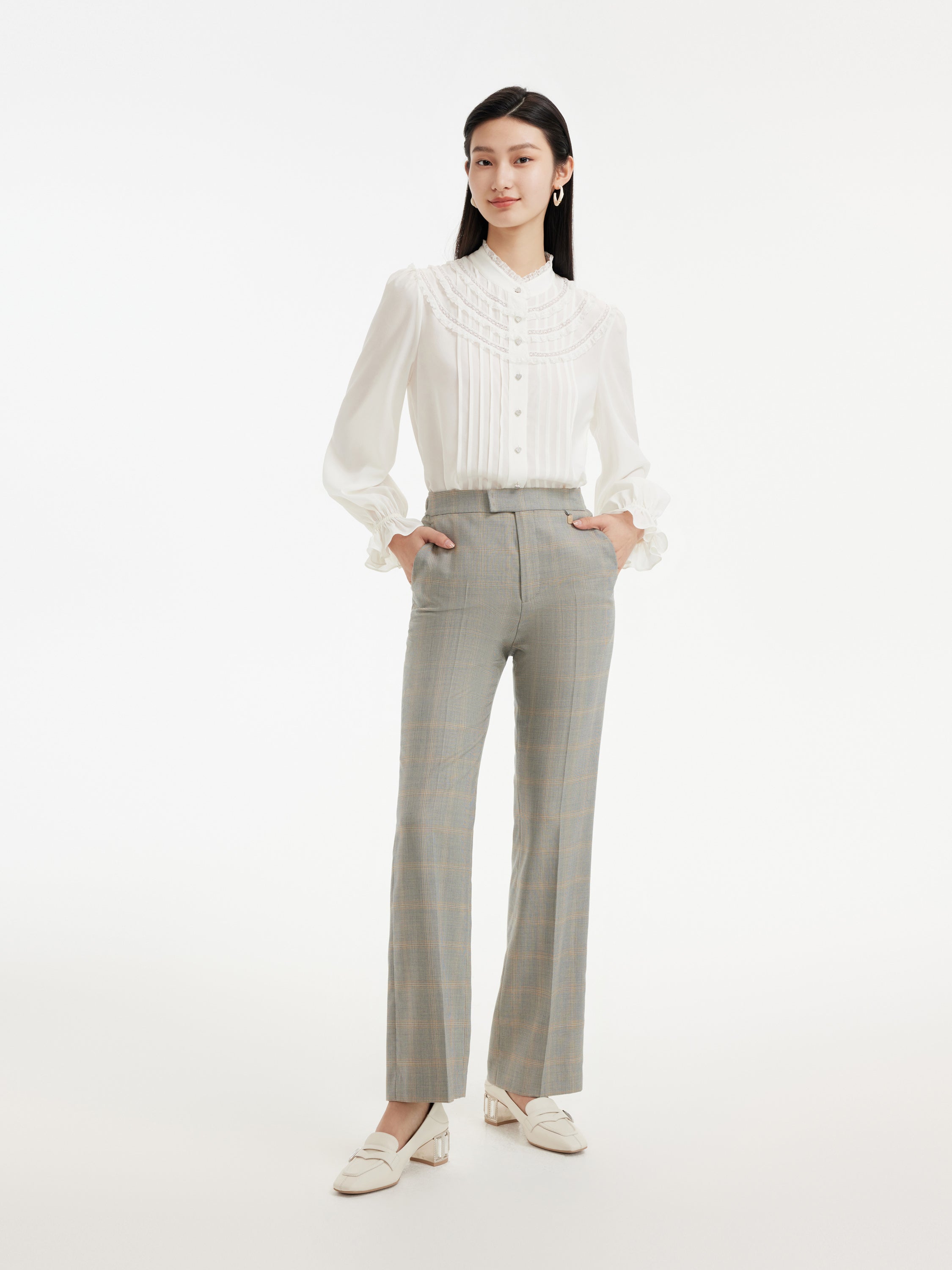 EP YAYING Silk White Shirt