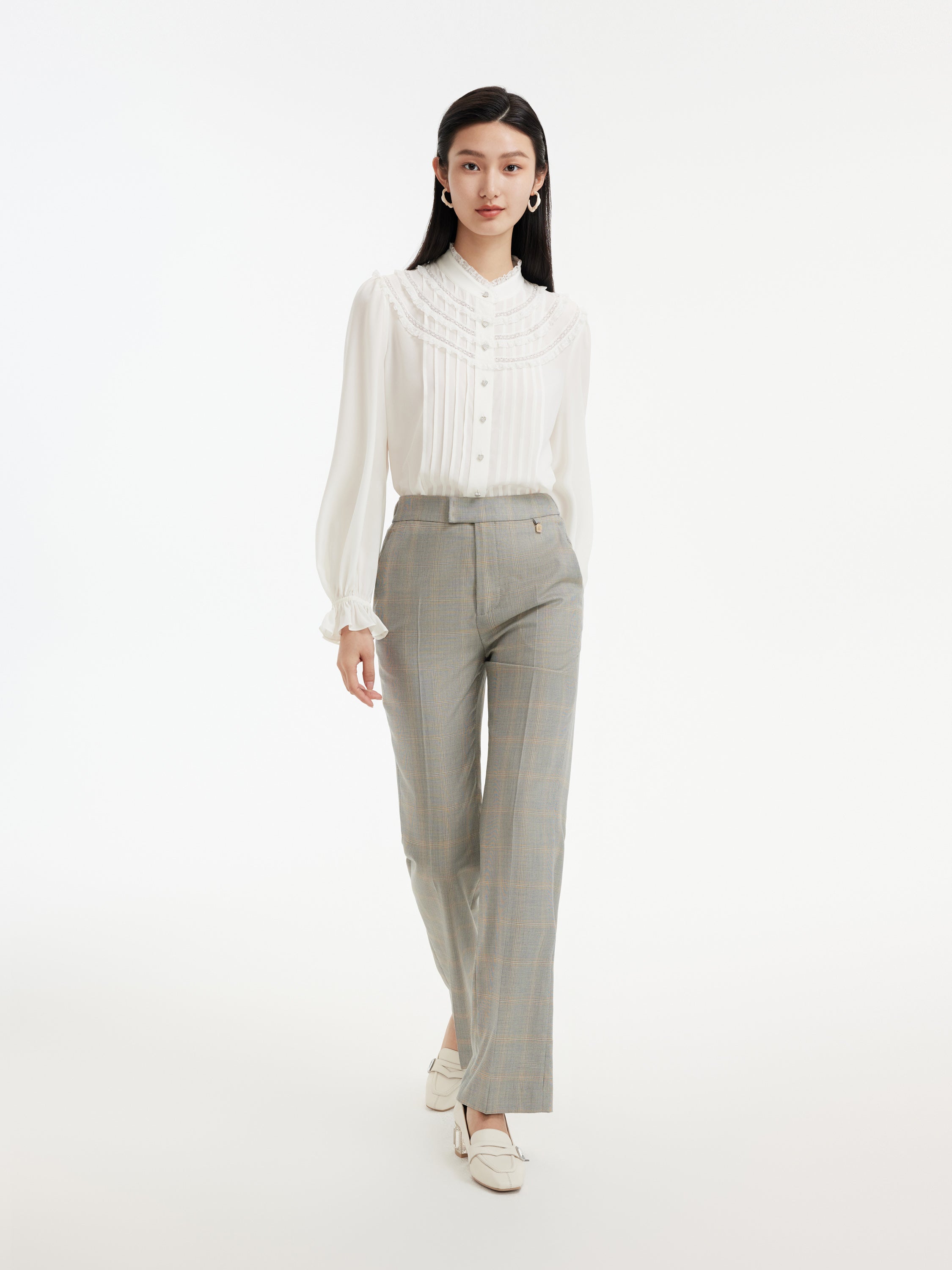 EP YAYING Silk White Shirt