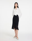 EP YAYING Elegant Fishtail Hem Midi Skirt