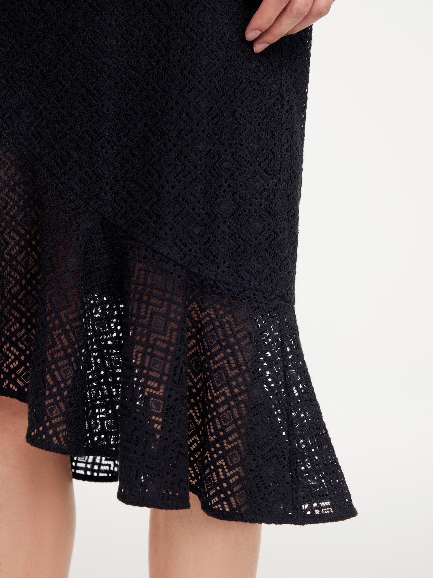 EP YAYING Elegant Fishtail Hem Midi Skirt