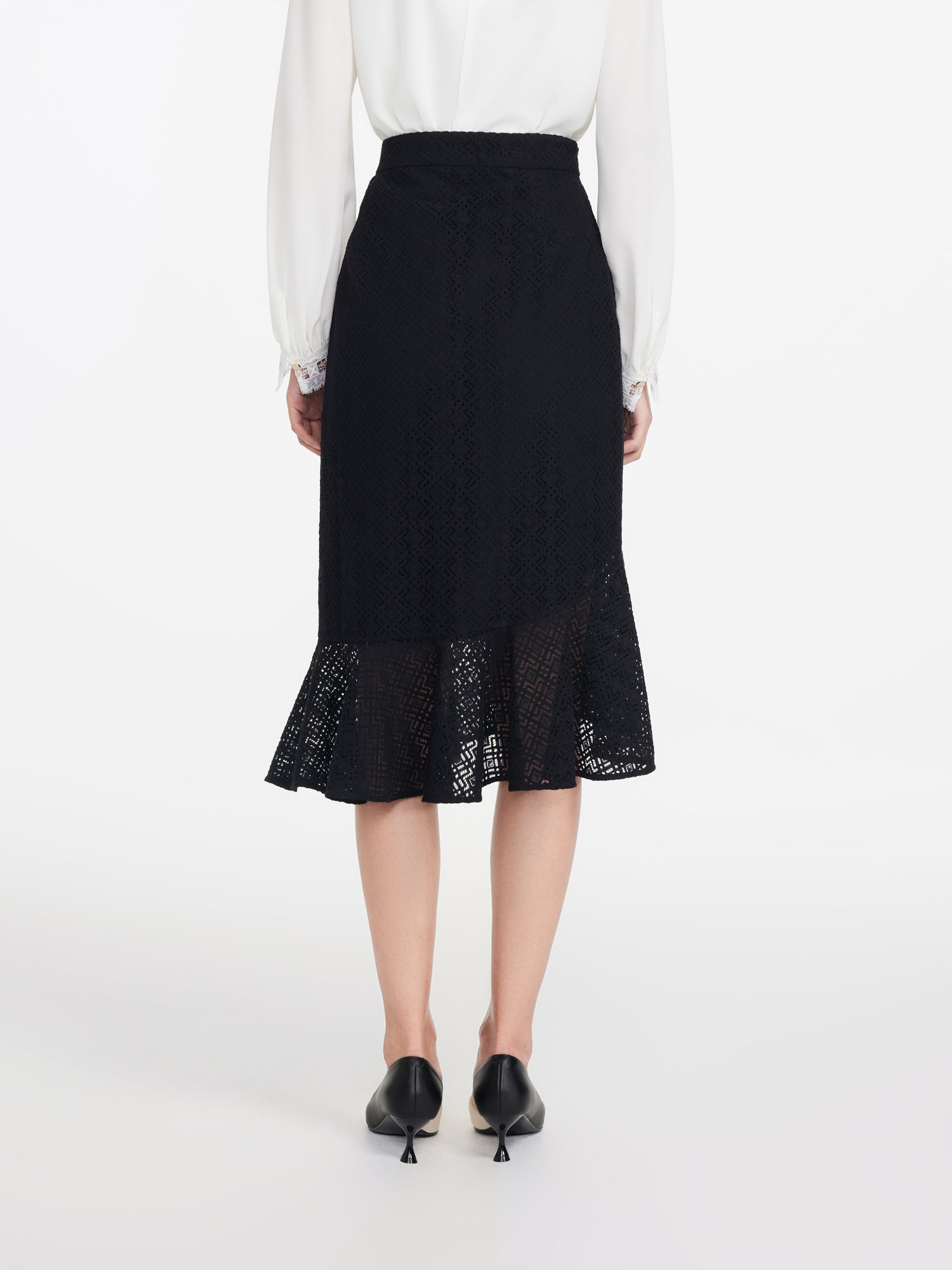 EP YAYING Elegant Fishtail Hem Midi Skirt