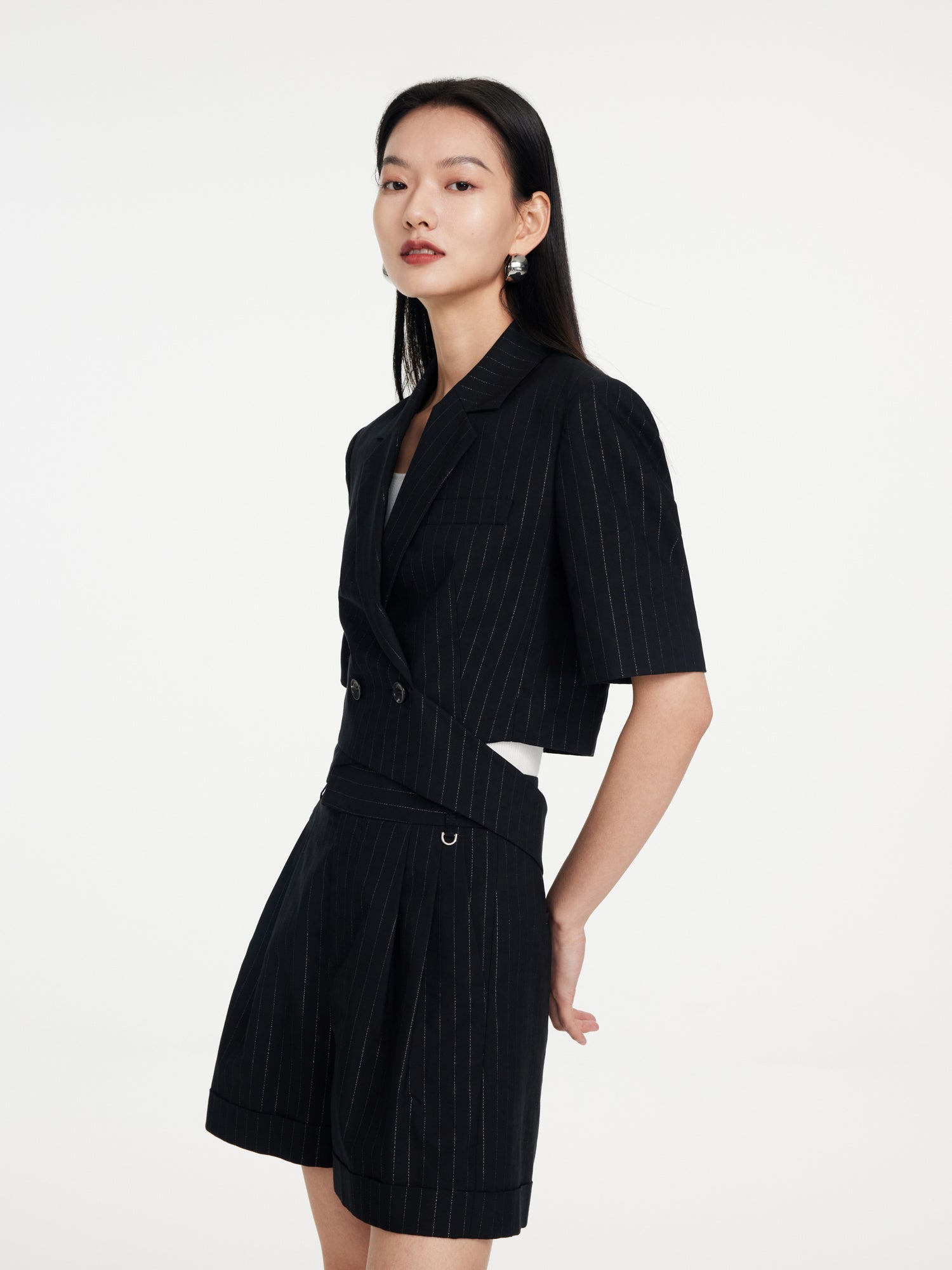 EP YAYING Black Short Sleeve Top