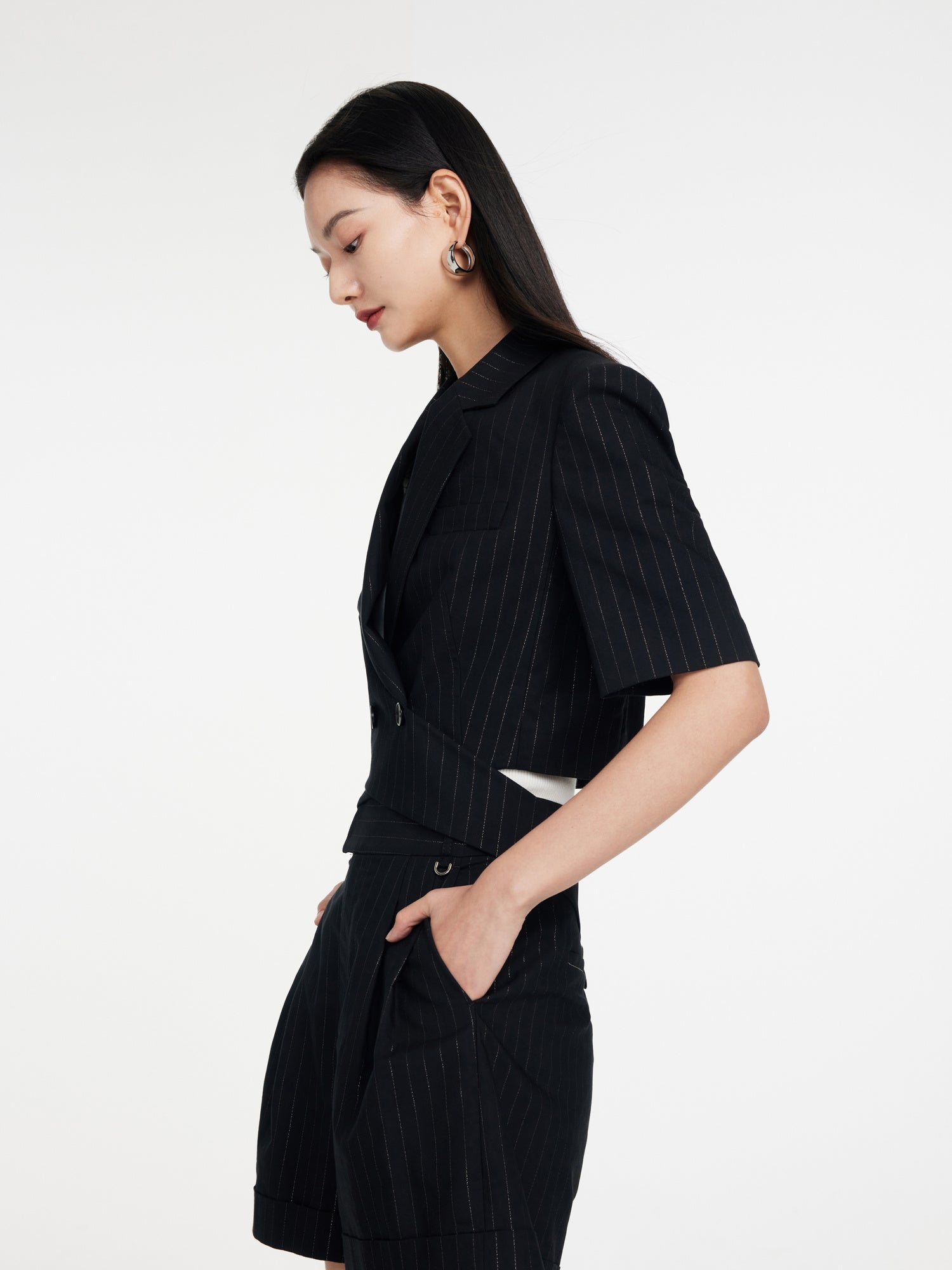 EP YAYING Black Short Sleeve Top