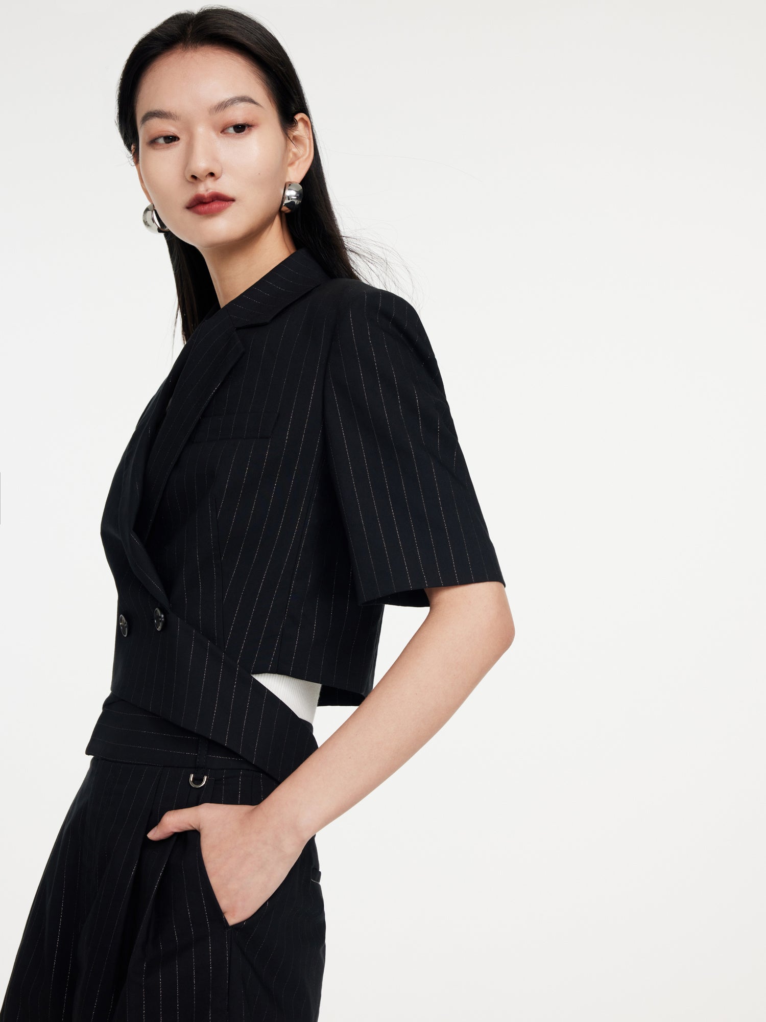 EP YAYING Black Short Sleeve Top