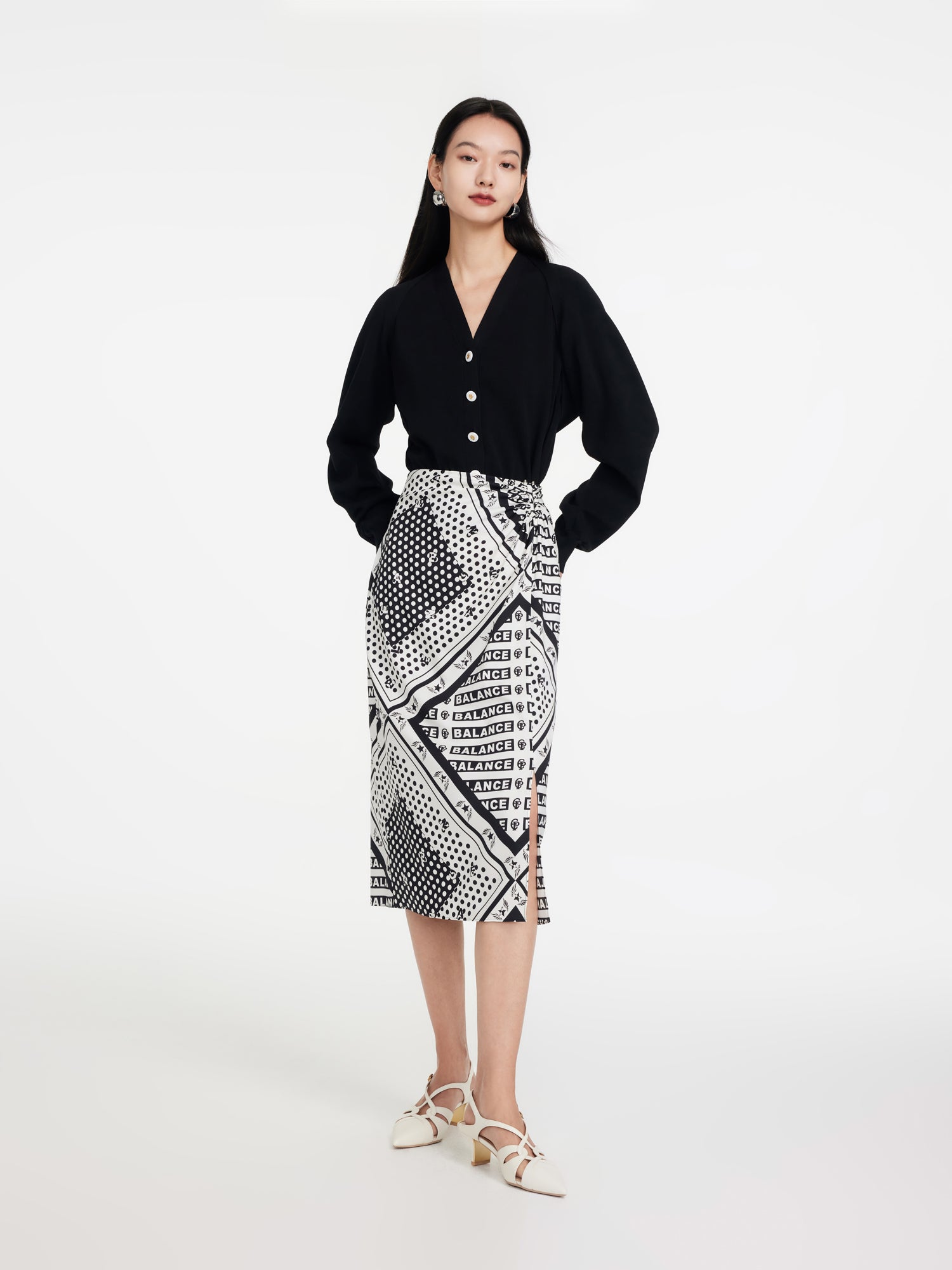 EP YAYING Signature Logo Print Skirt