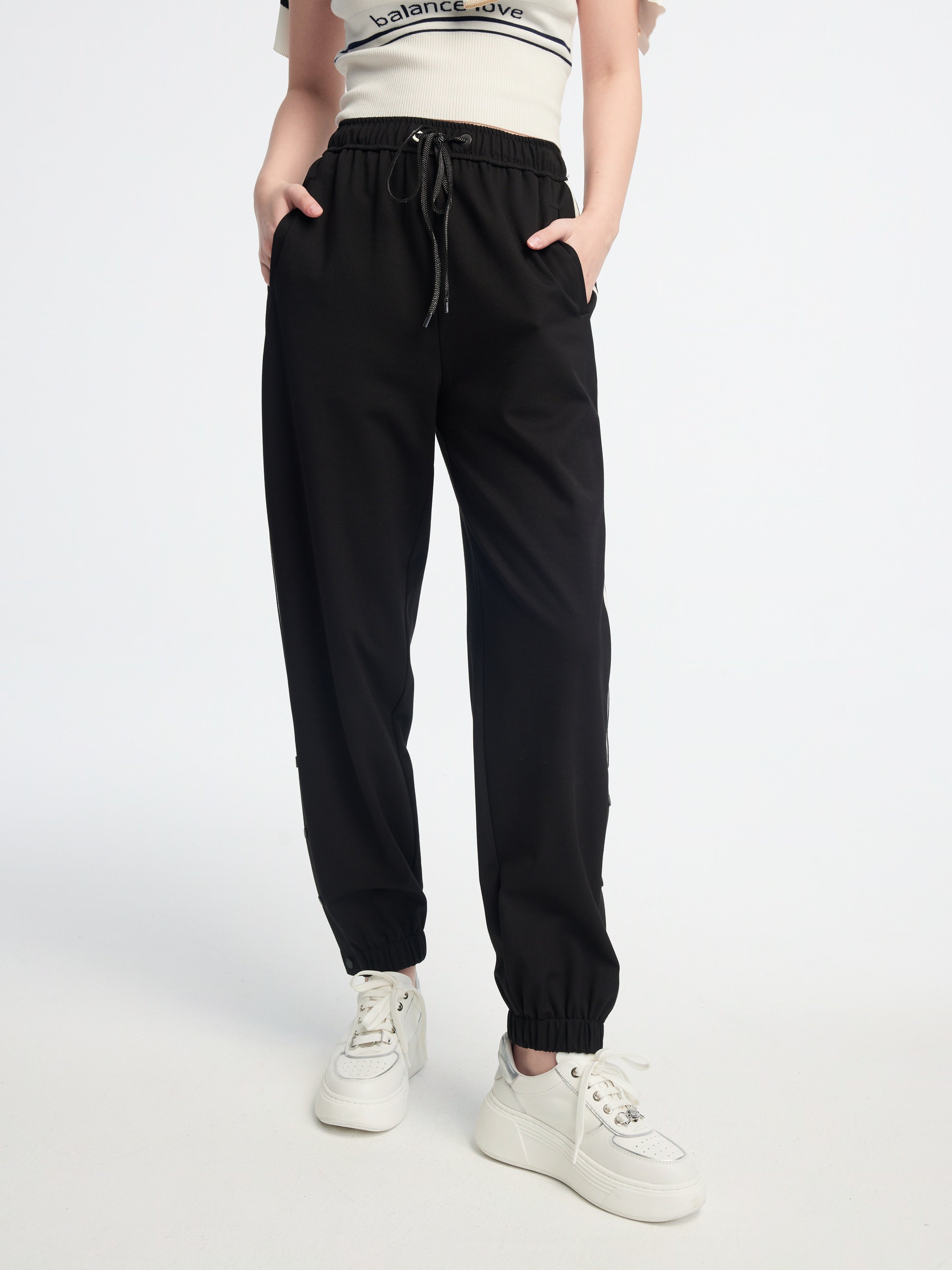 EP YAYING high-waisted tapered pants