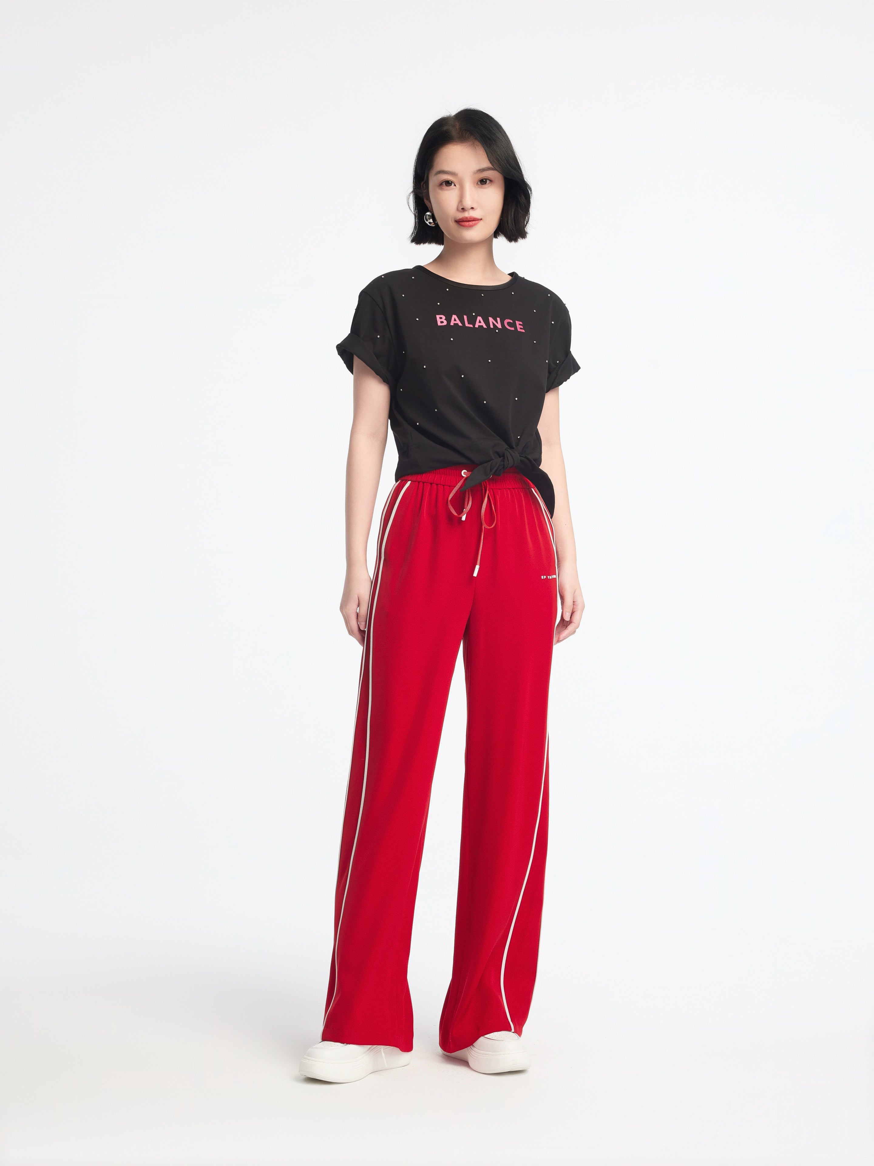 EP YAYING High-Waisted Wide-Leg Pants