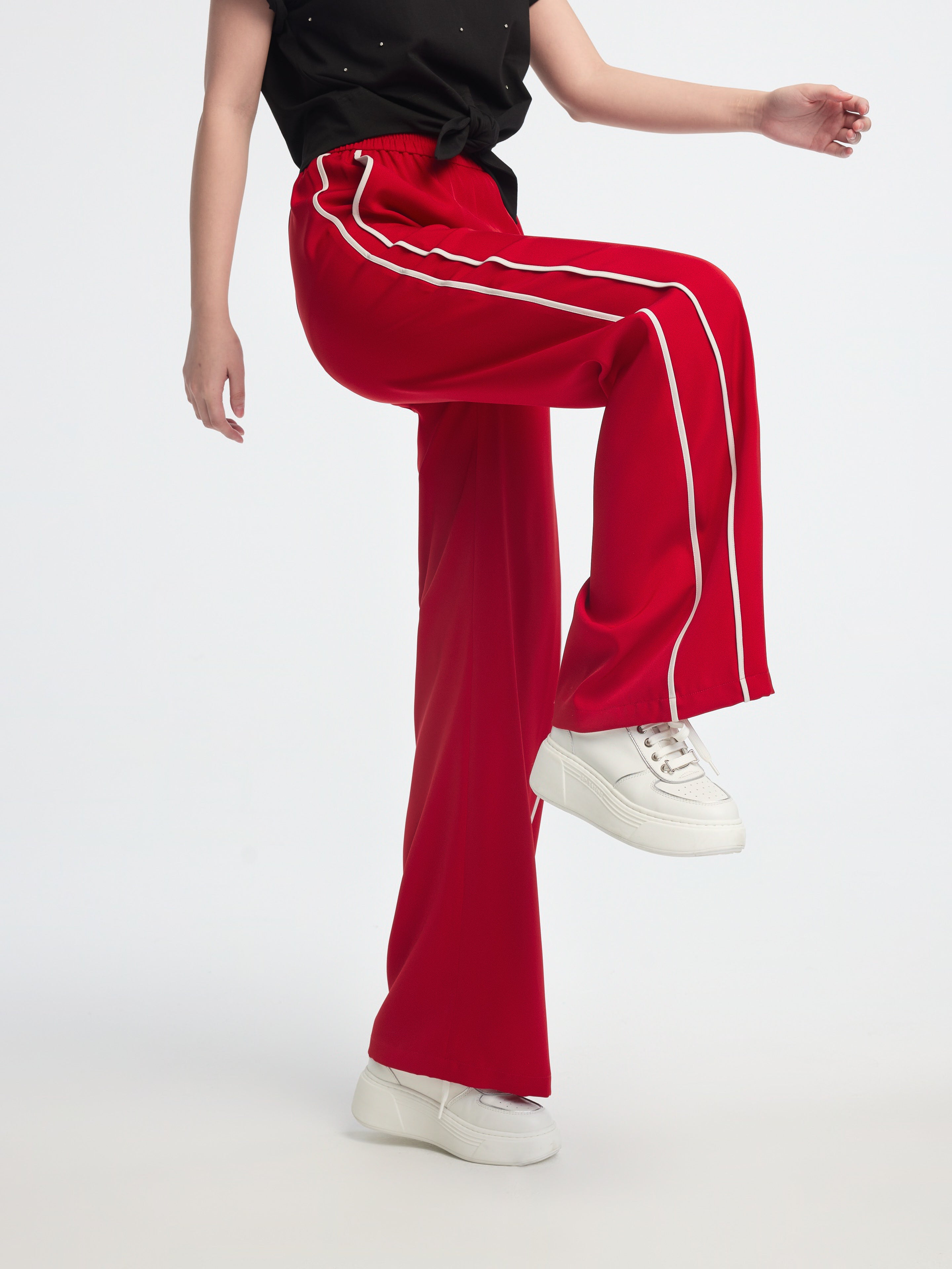 EP YAYING High-Waisted Wide-Leg Pants