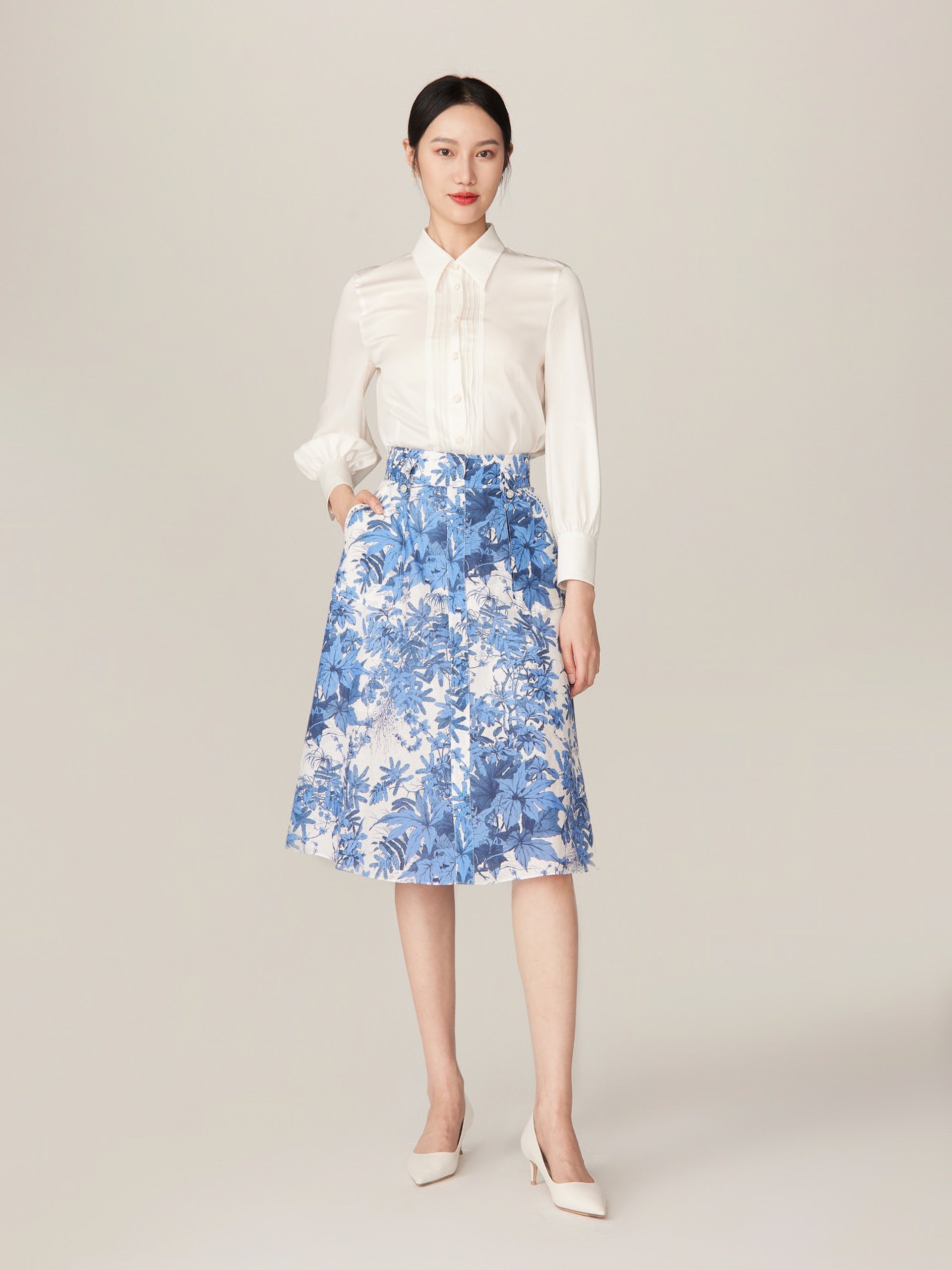 YAYING Blue Printed Dress