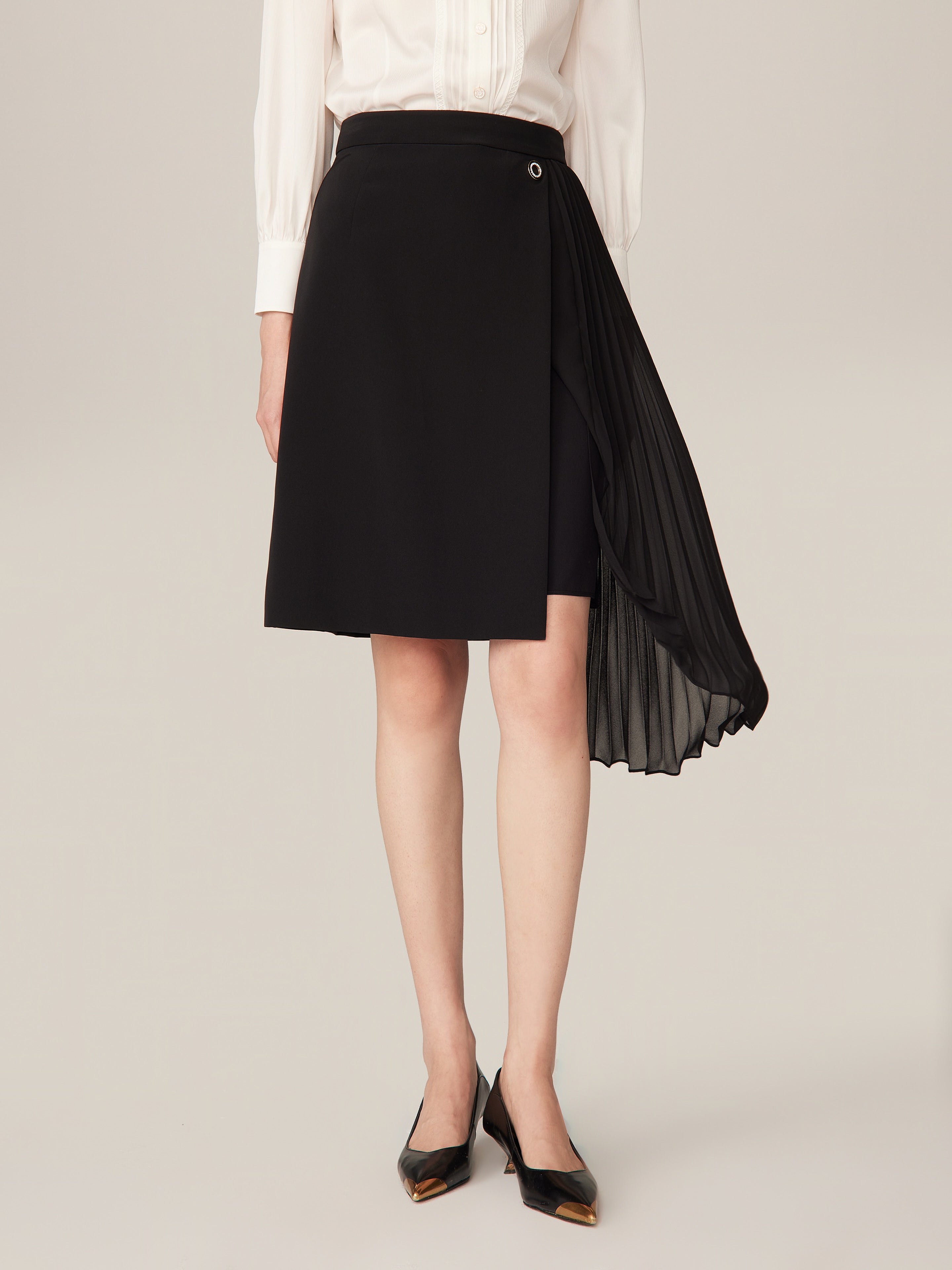 YAYING Black Midi Skirt