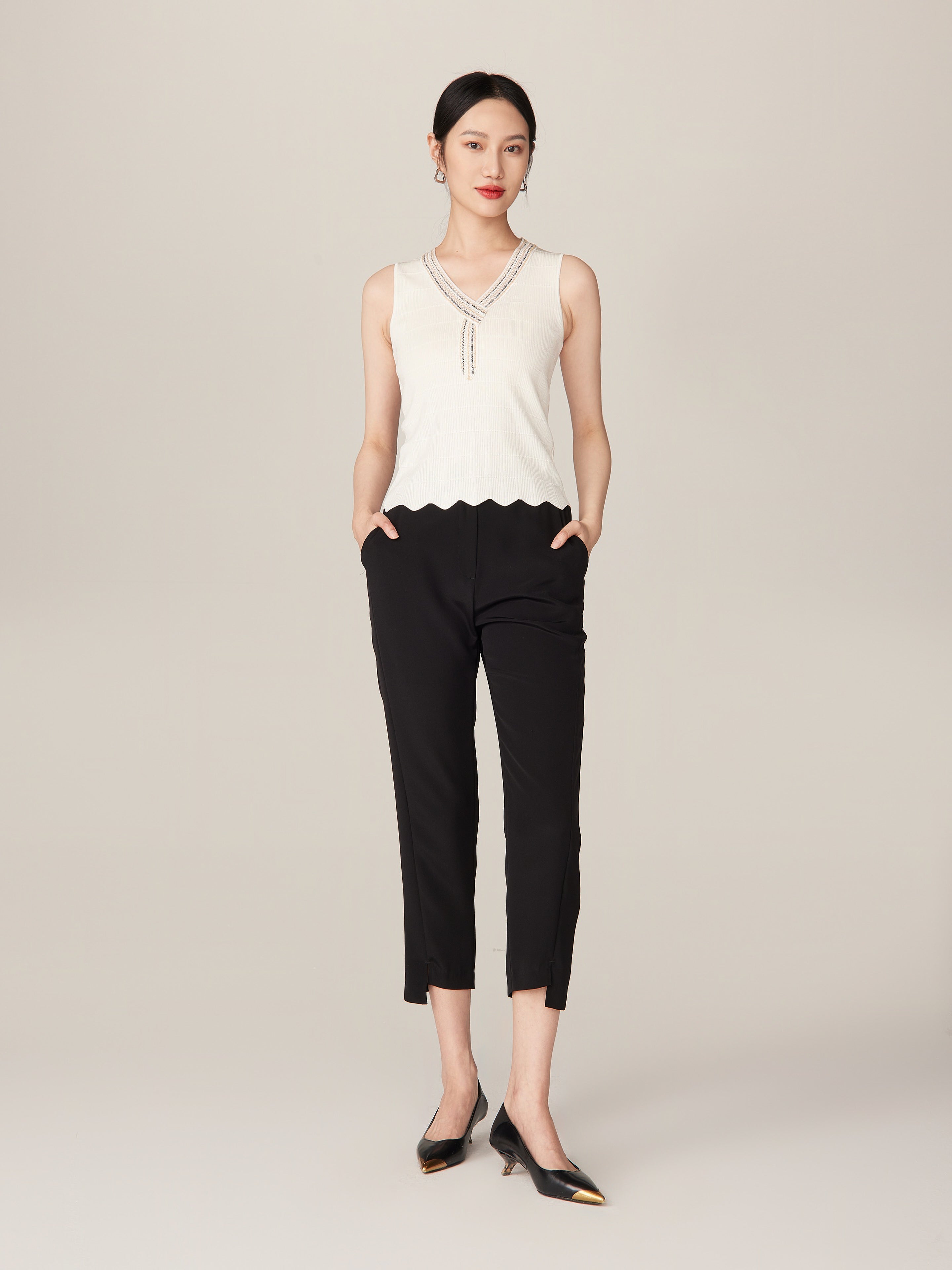 YAYING Black Straight Leg Pants
