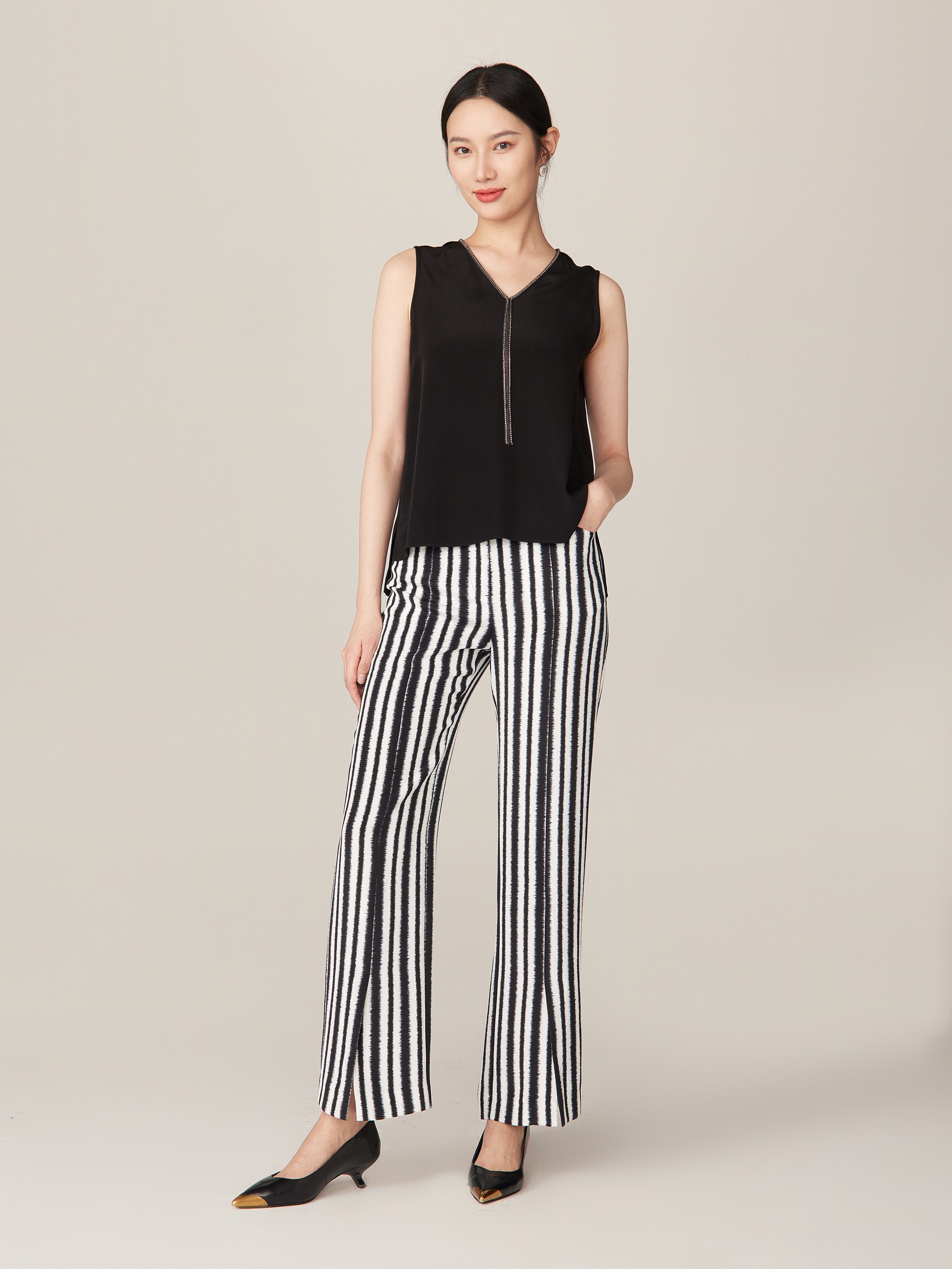 YAYING Striped Wide Leg Pants
