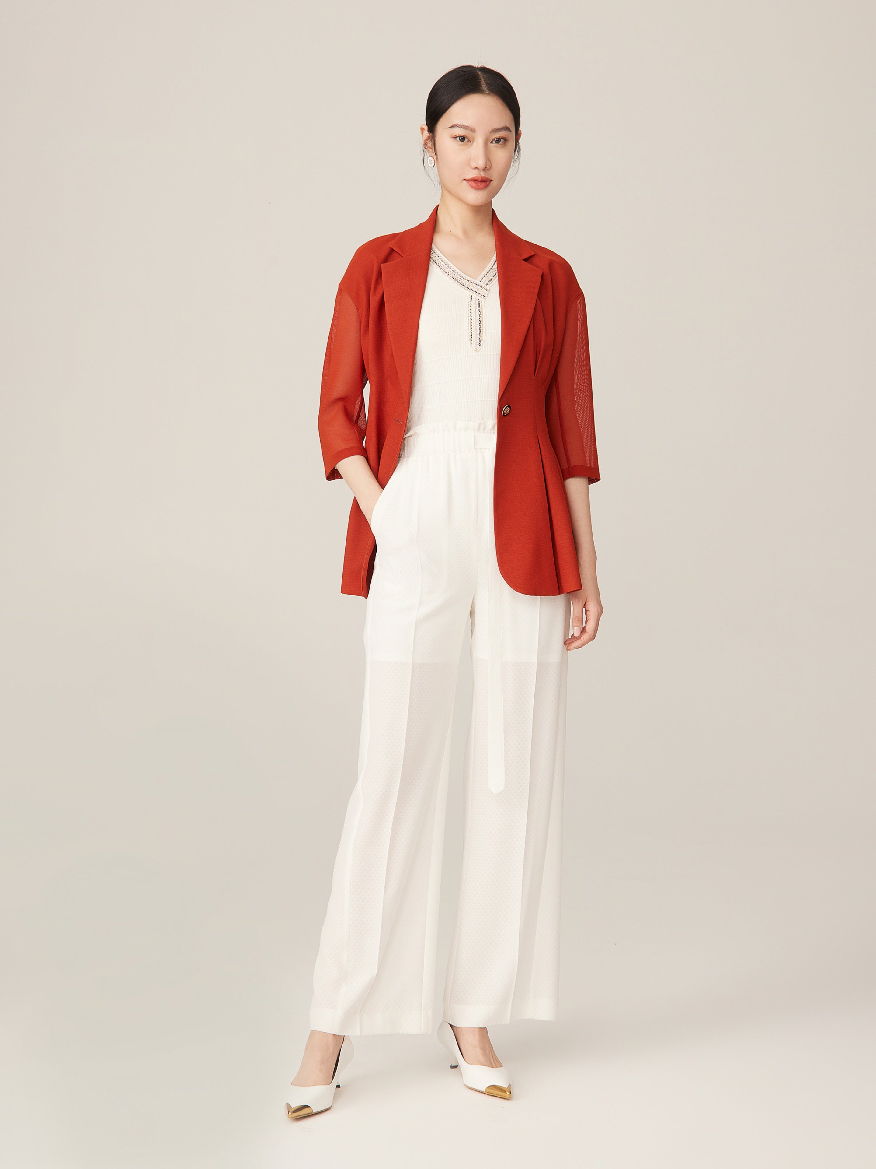 YAYING White Wide Leg Pants