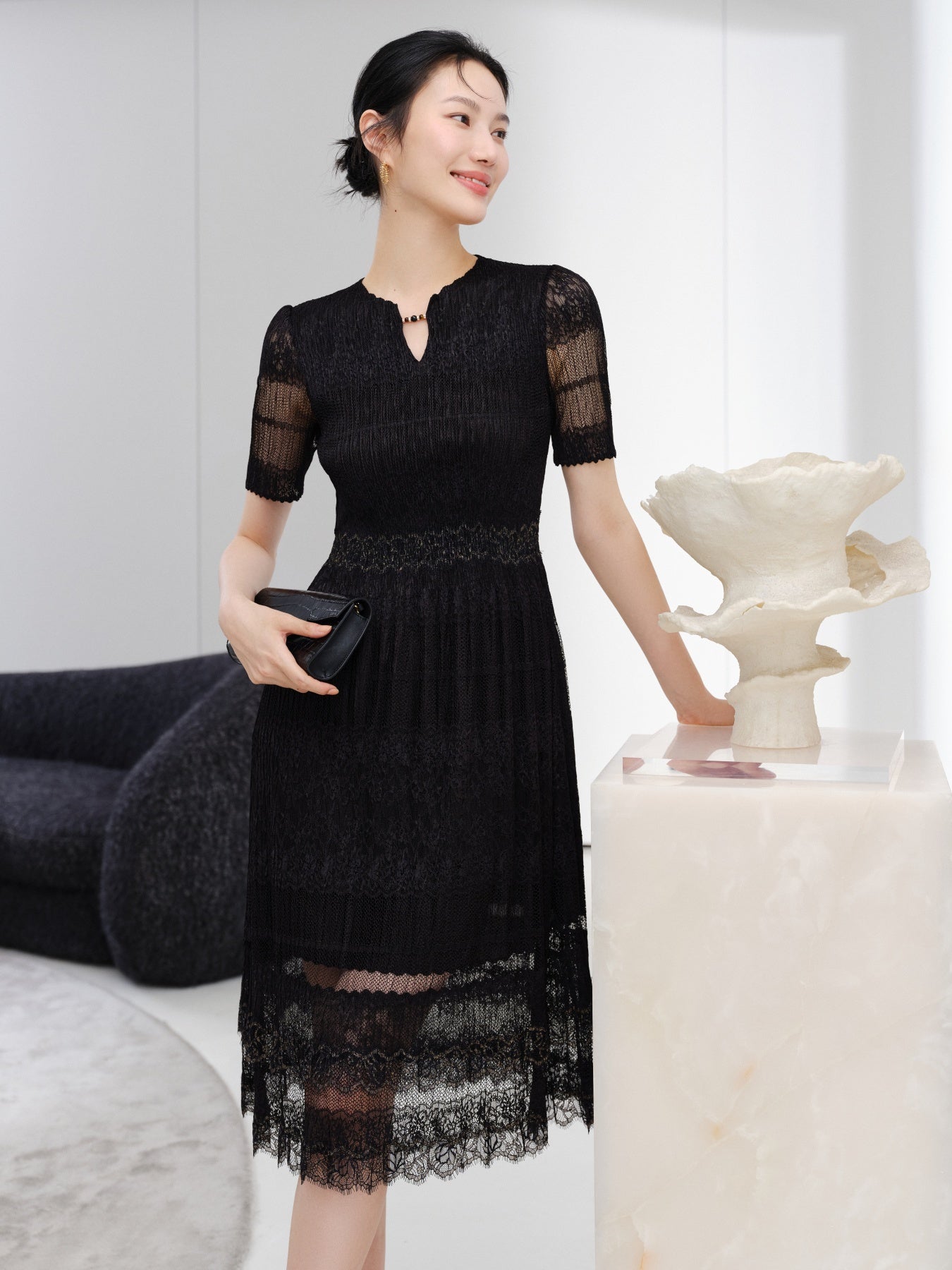 YAYING Gathered Waist Dress