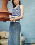 EP YAYING Split Cotton Midi Skirt EGIADJ301A